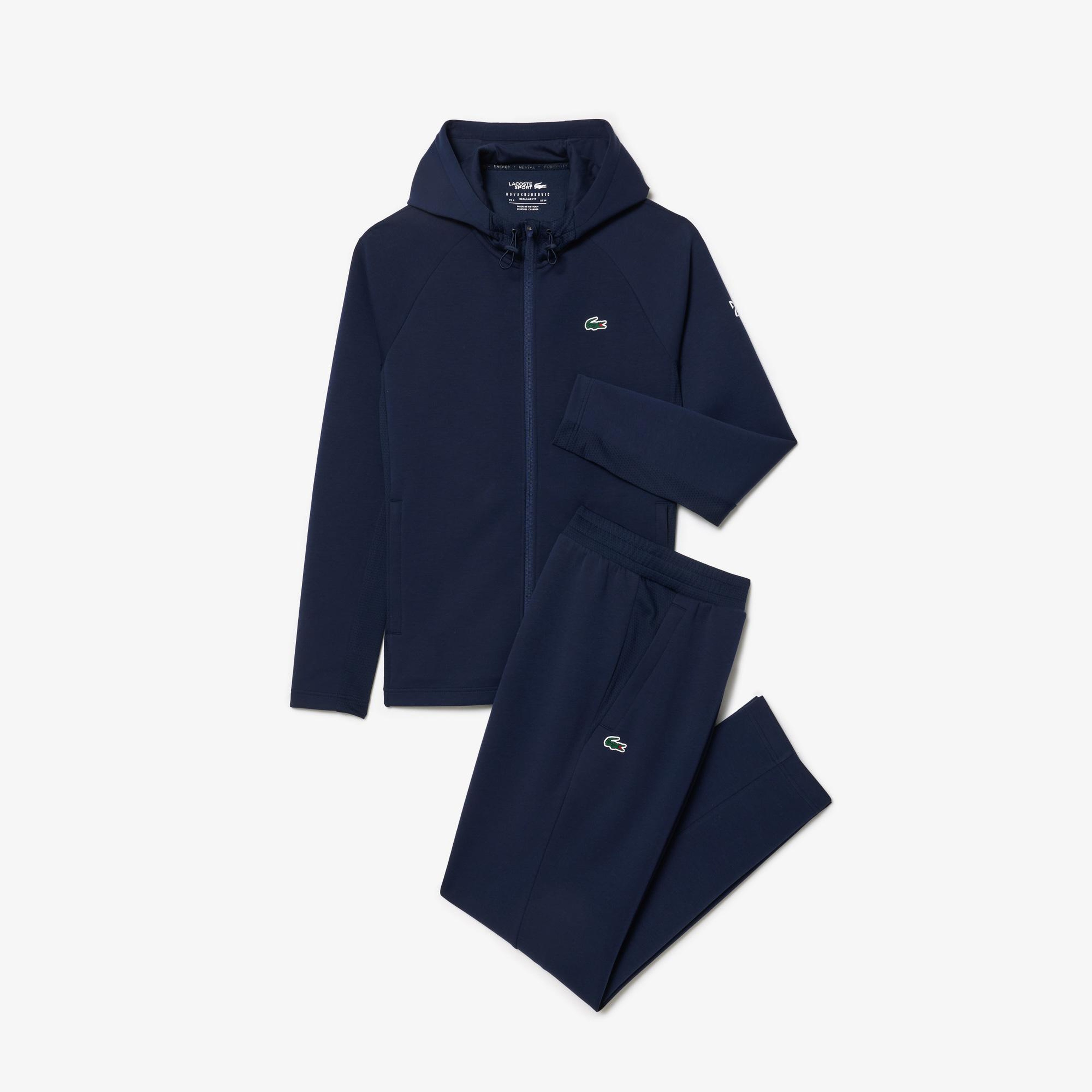 Lacoste Tennis x Novak Djokovic Erkek Regular Fit Fermuarlı Baskılı Lacivert Eşofman Takımı