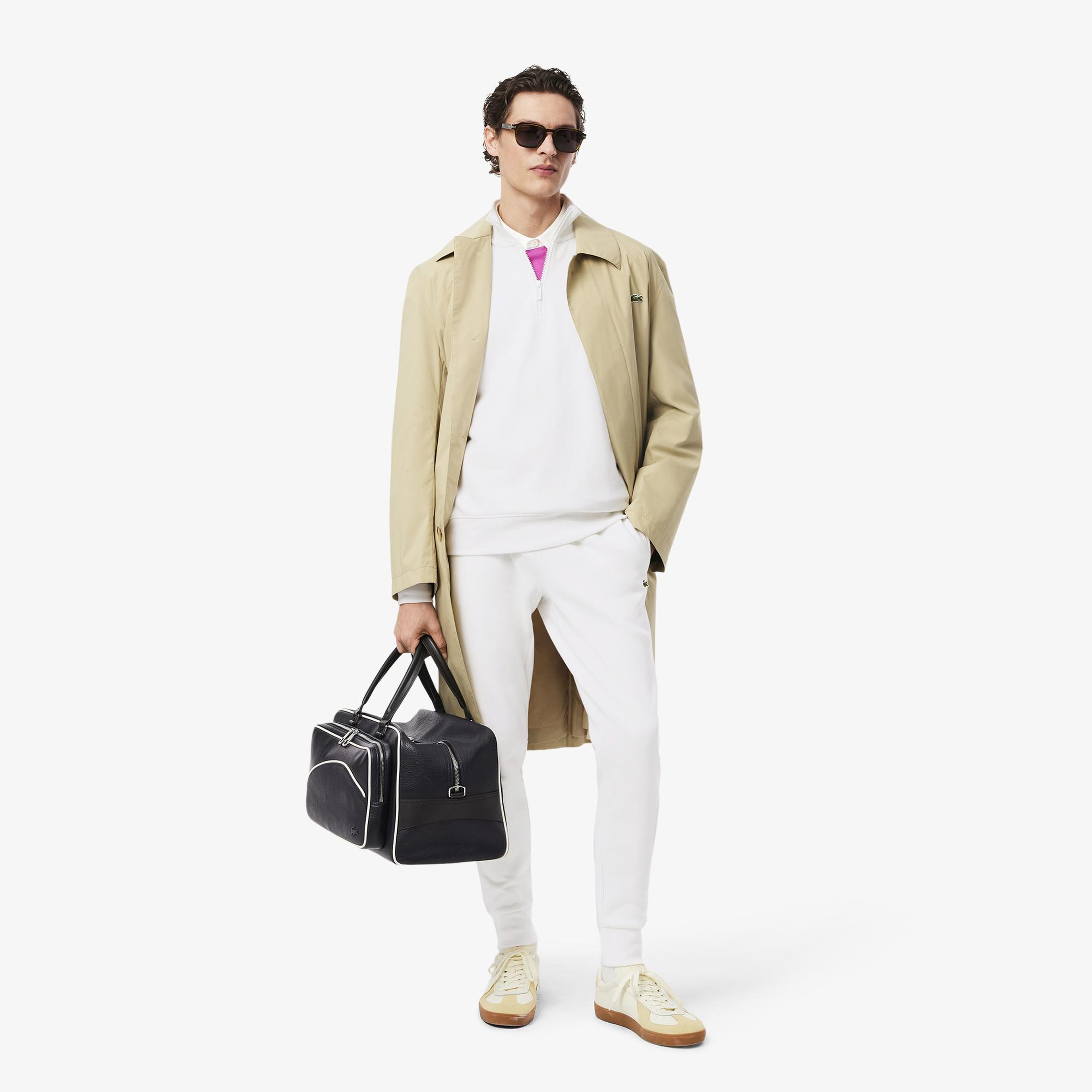 Lacoste Erkek Classic Fit Yarım Fermuarlı Beyaz Sweatshirt