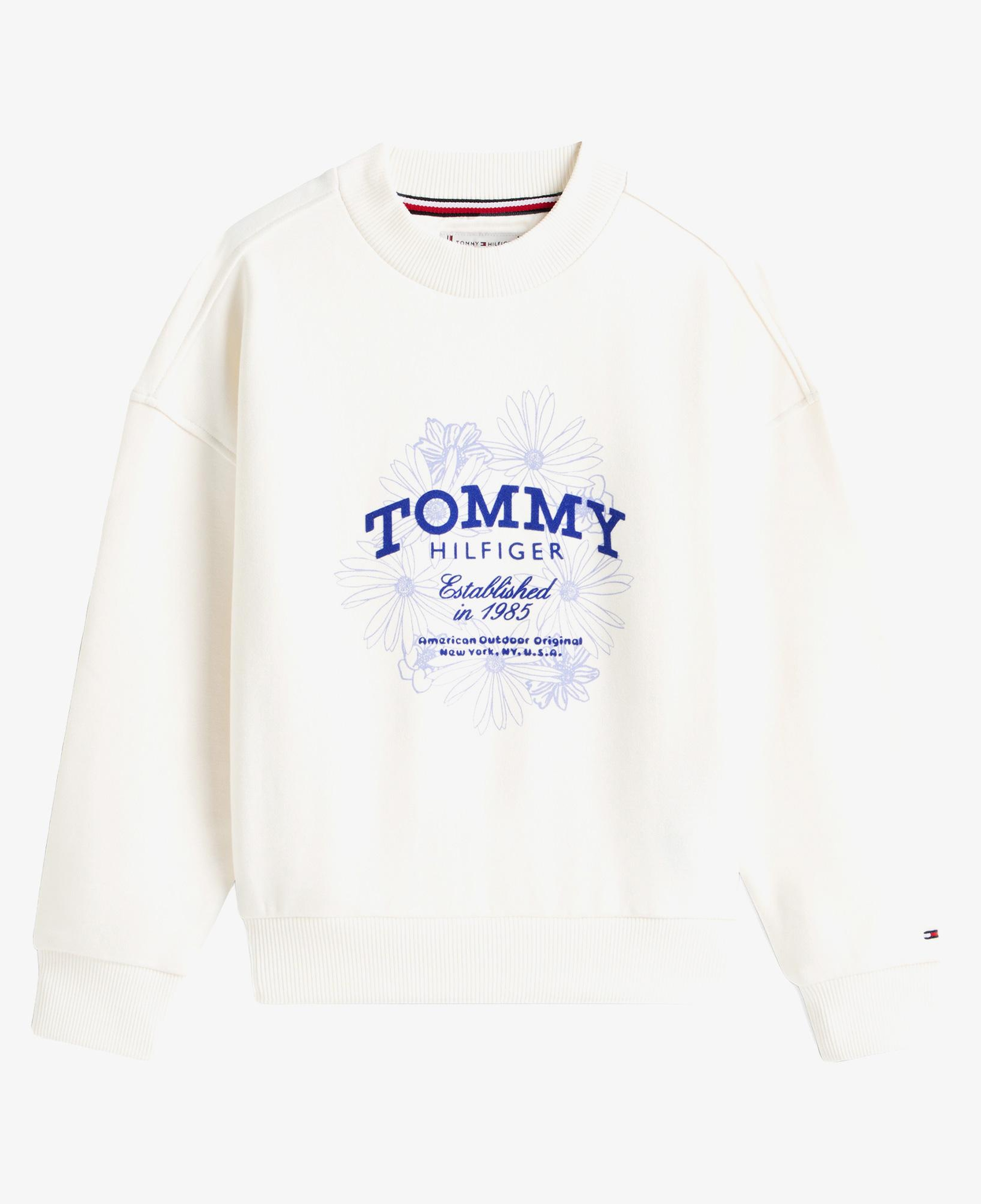 Tommy Hilfiger Flower Çocuk Beyaz Sweatshirt