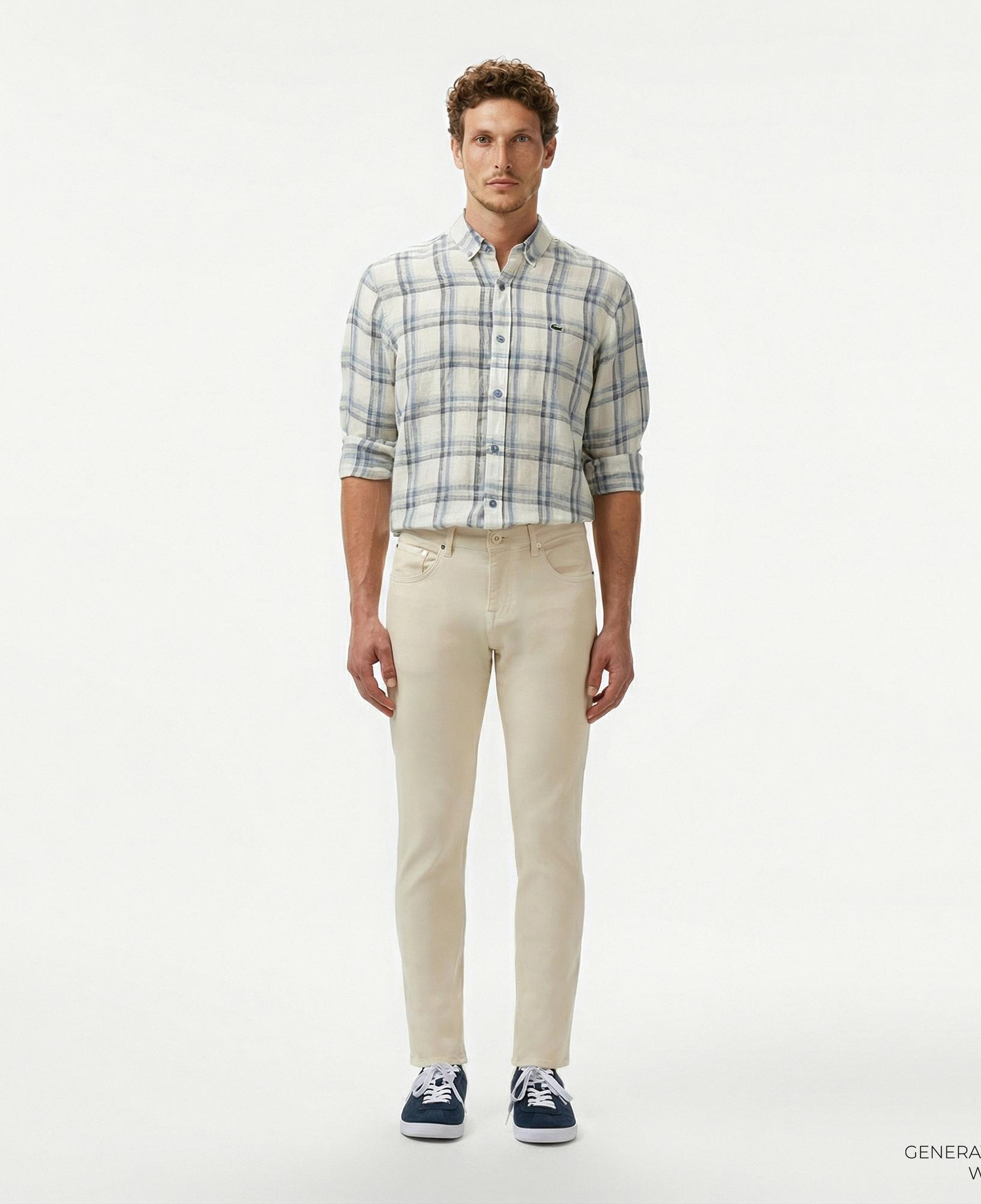 Lacoste Erkek Slim Fit Krem Jean Pantolon