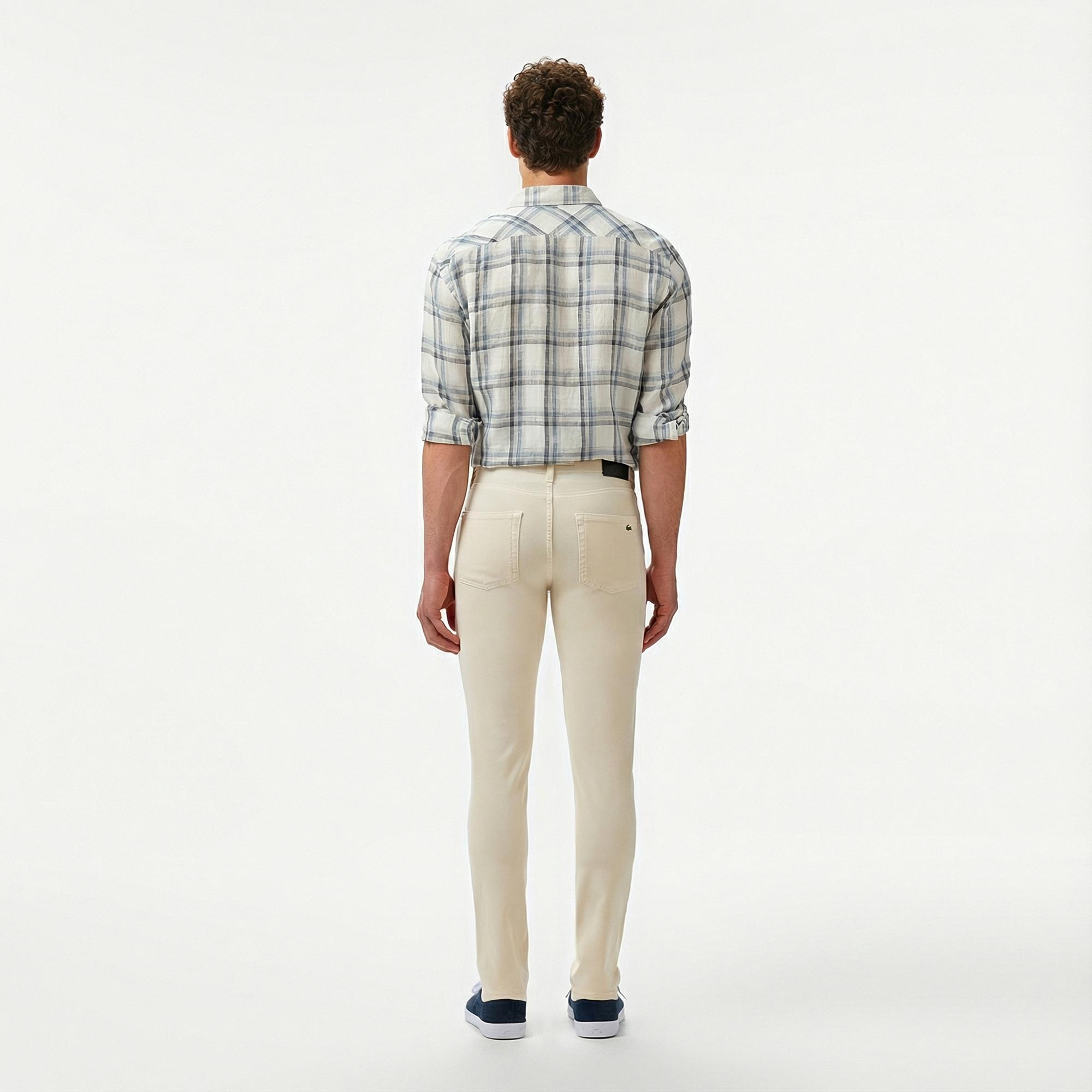 Lacoste Erkek Slim Fit Krem Jean Pantolon