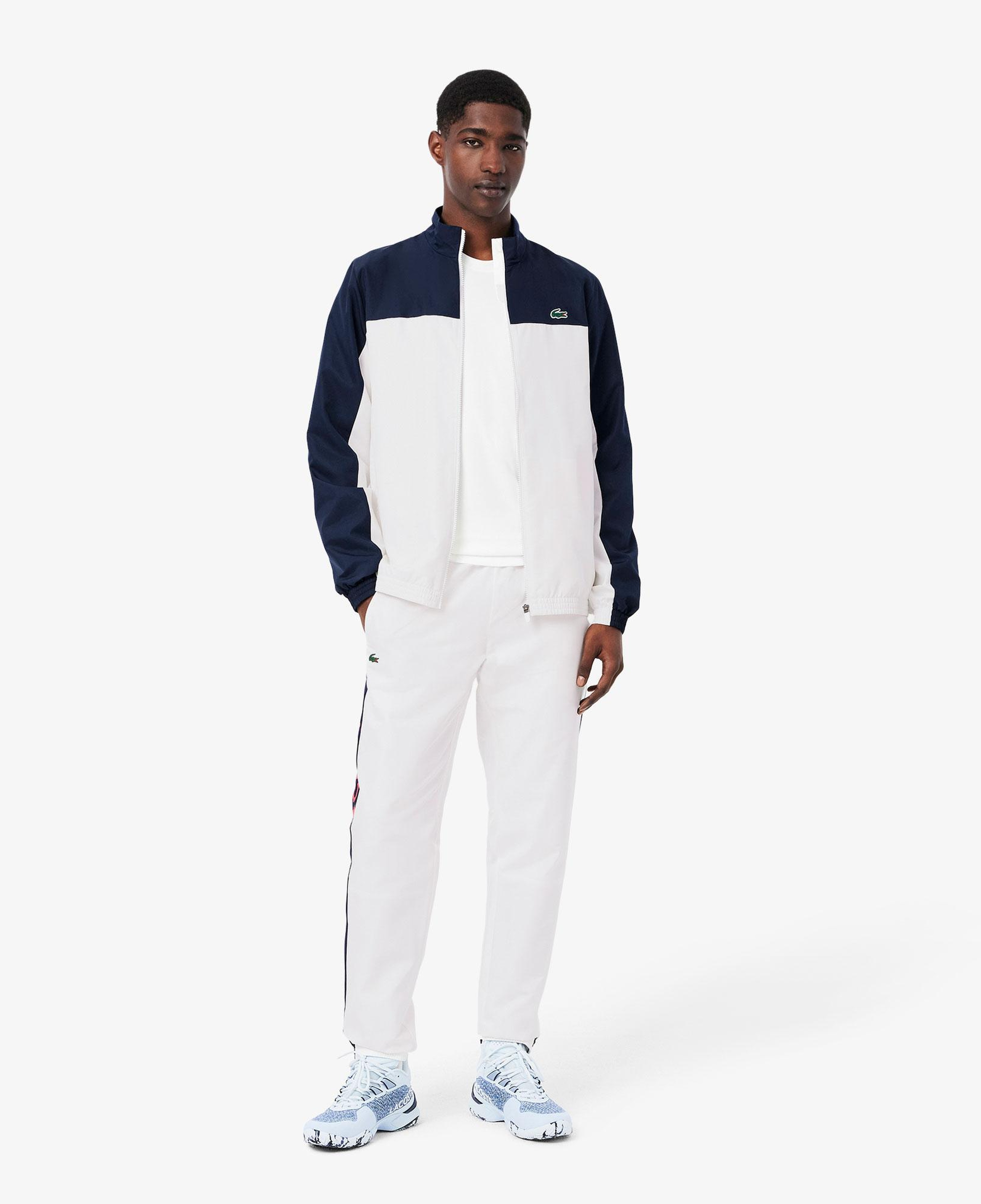 Lacoste Erkek Regular Fit Fermuarlı Renk Bloklu Beyaz Eşofman Takımı
