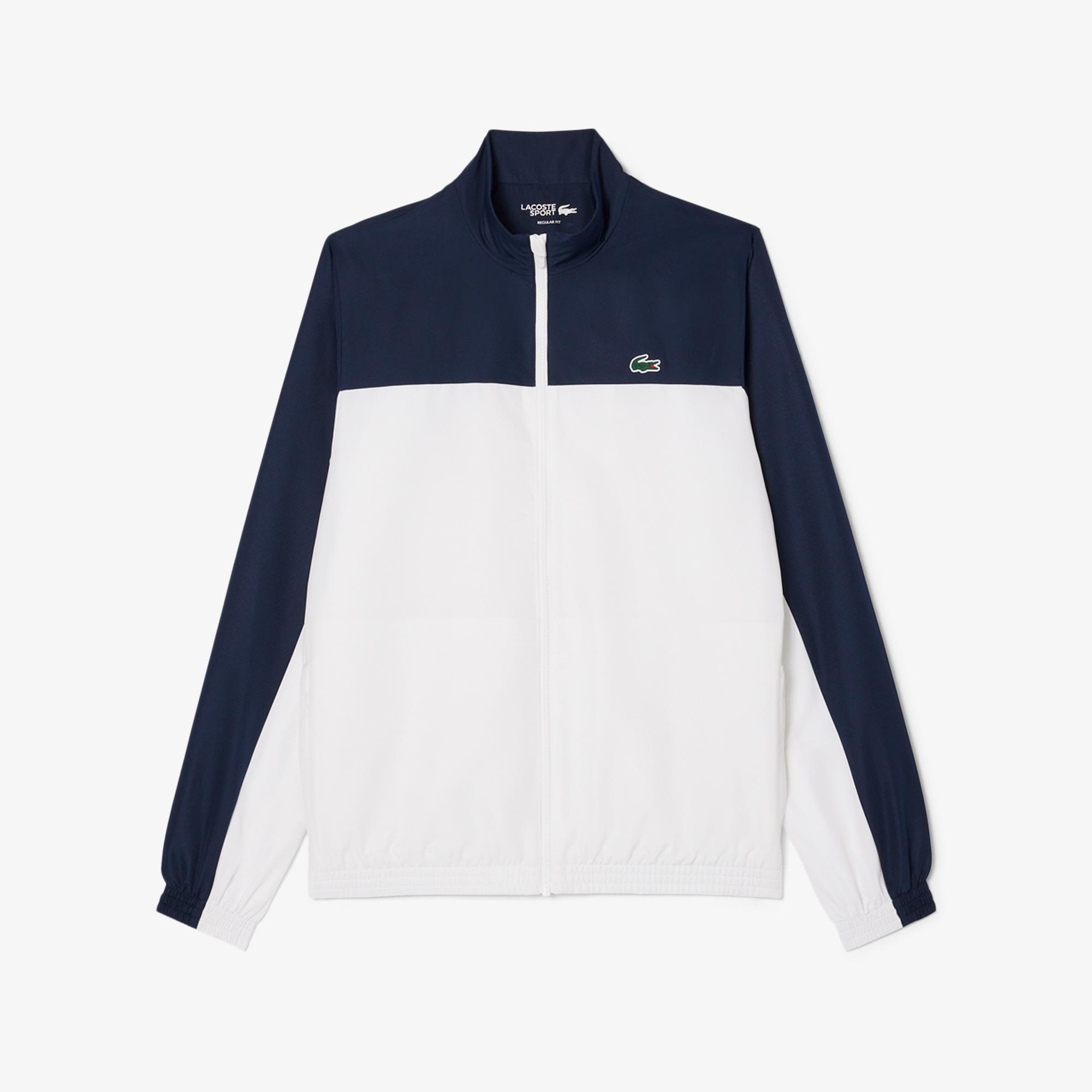 Lacoste Erkek Regular Fit Fermuarlı Renk Bloklu Beyaz Eşofman Takımı