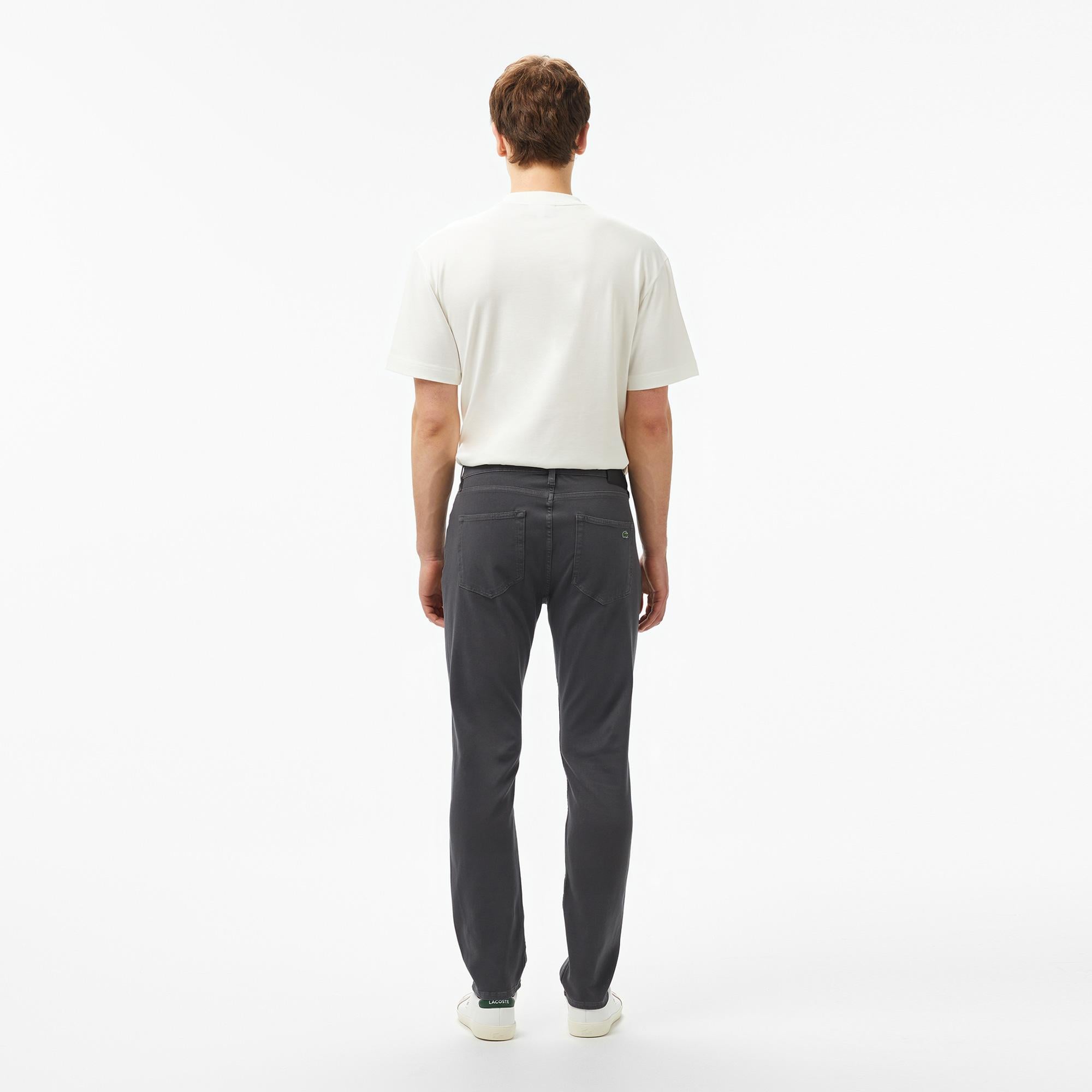 Lacoste Erkek Slim Fit Gri Jean Pantolon