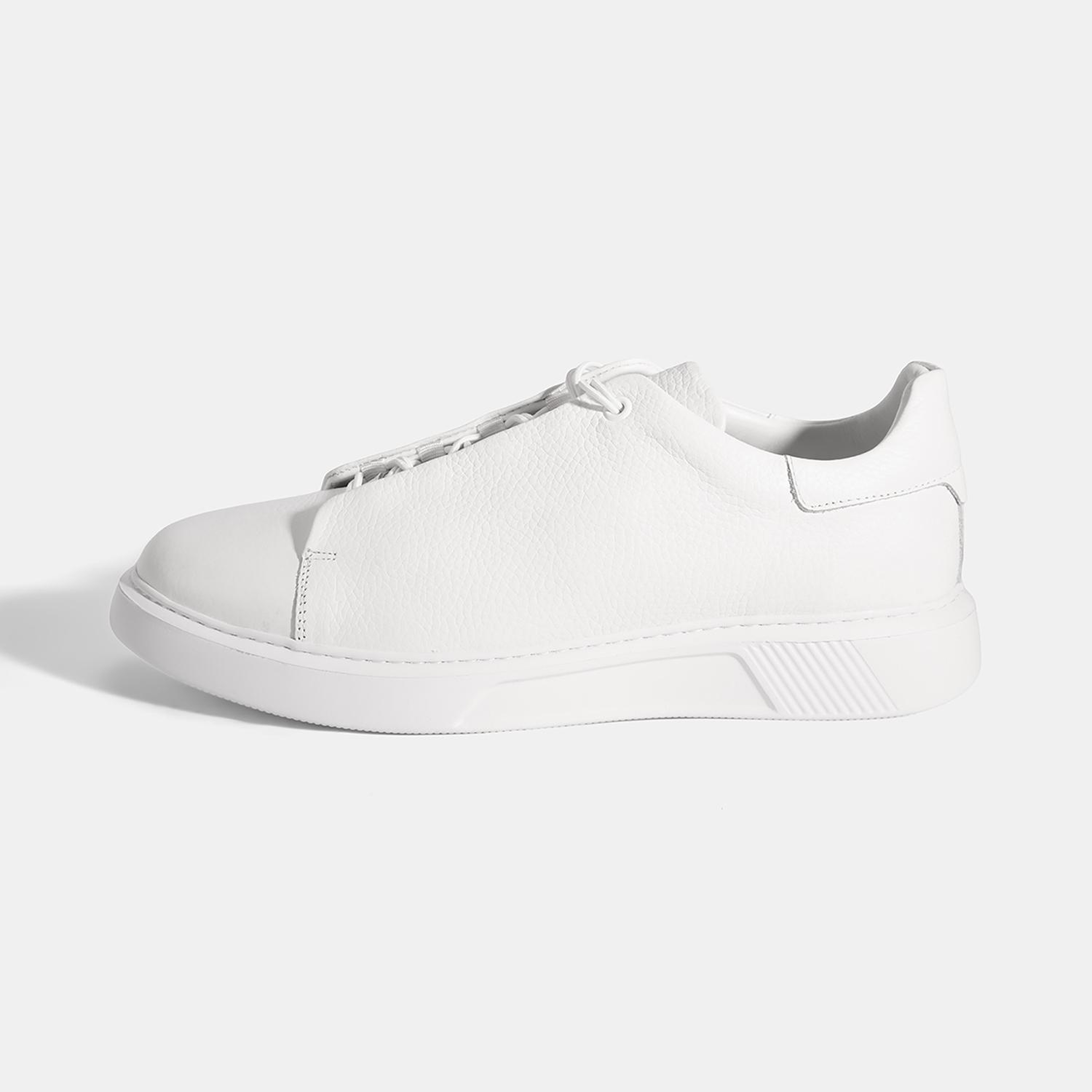 Erkek Beyaz Bağcıklı Deri Günlük Ayakkabı