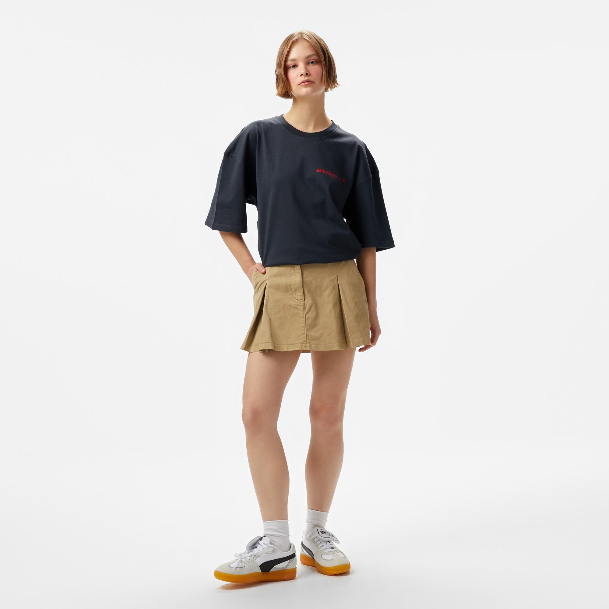 Aclothco X LFI Oversized Crew Neck Graphic Printed Unisex Antrasit T-Shirt