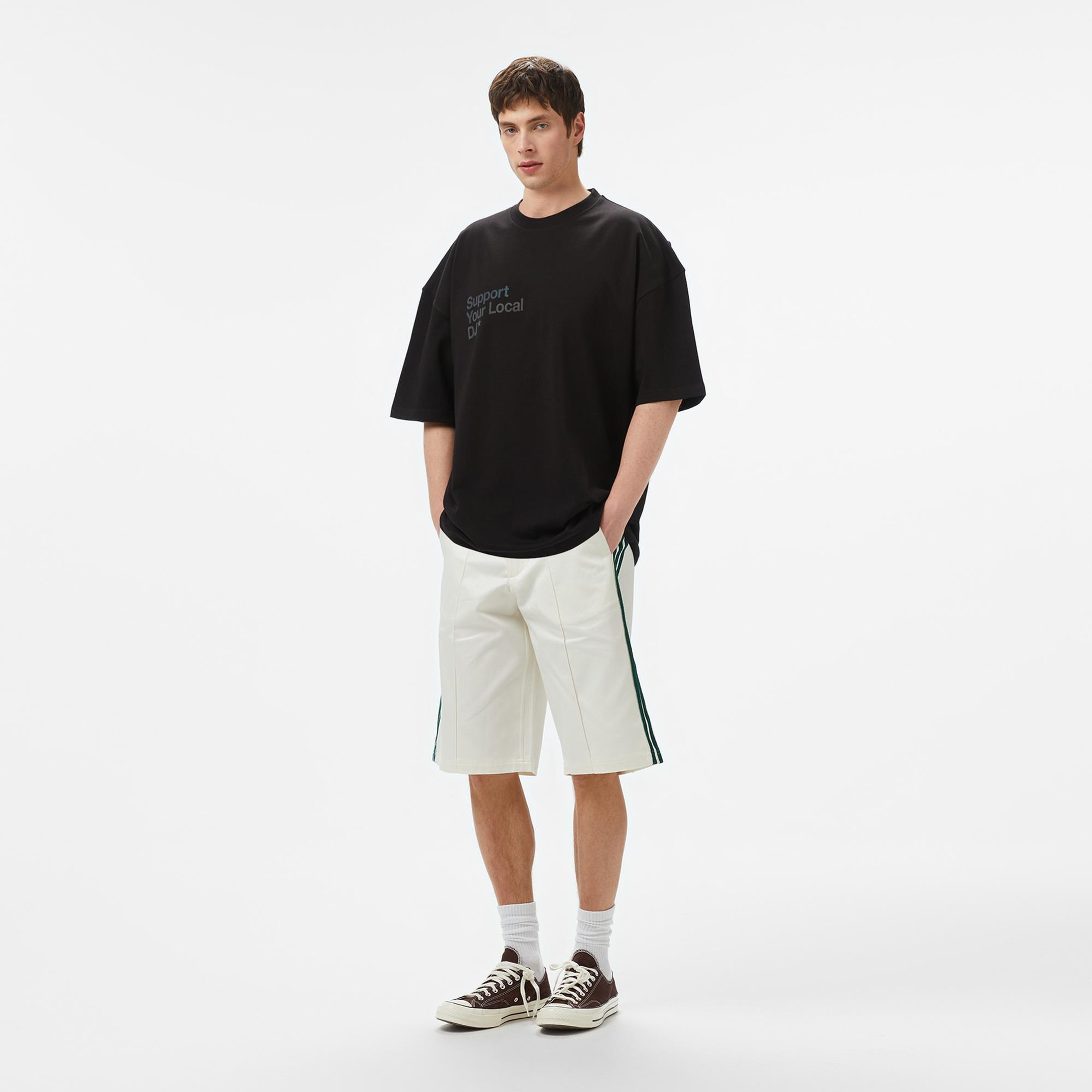 Aclothco X LFI Oversized Crew Neck Slogan Printed Unisex Siyah T-Shirt