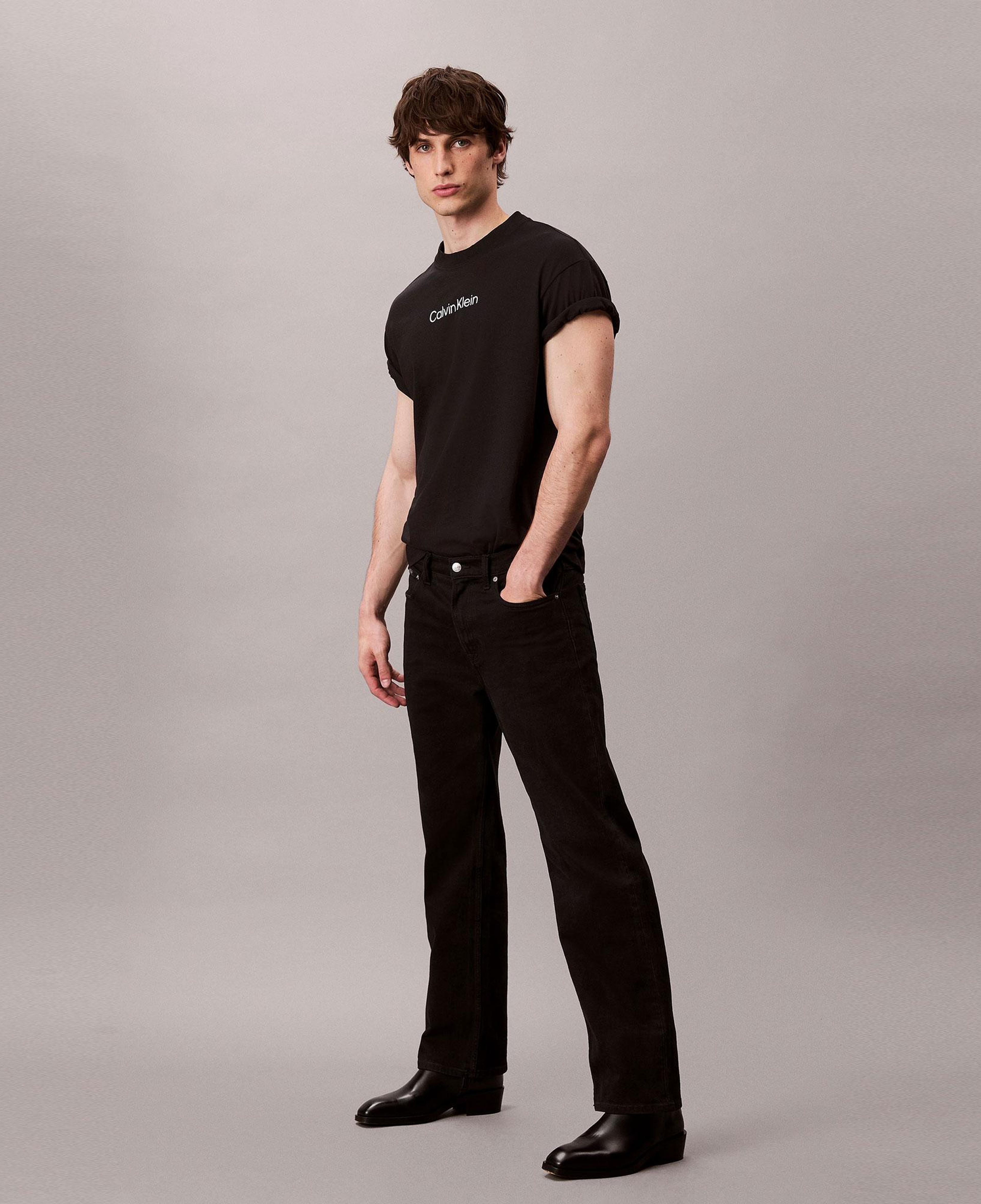 Calvin Klein Standard Logo Crew Erkek Siyah T-Shirt