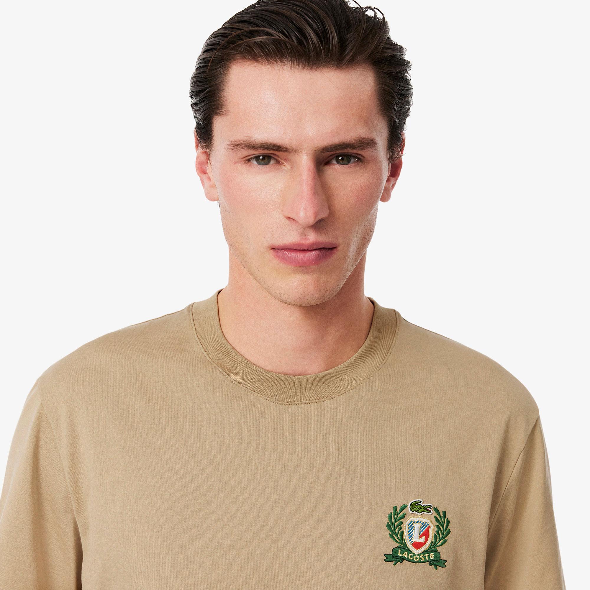 Lacoste Erkek Classic Fit Bisiklet Yaka Bej T-Shirt