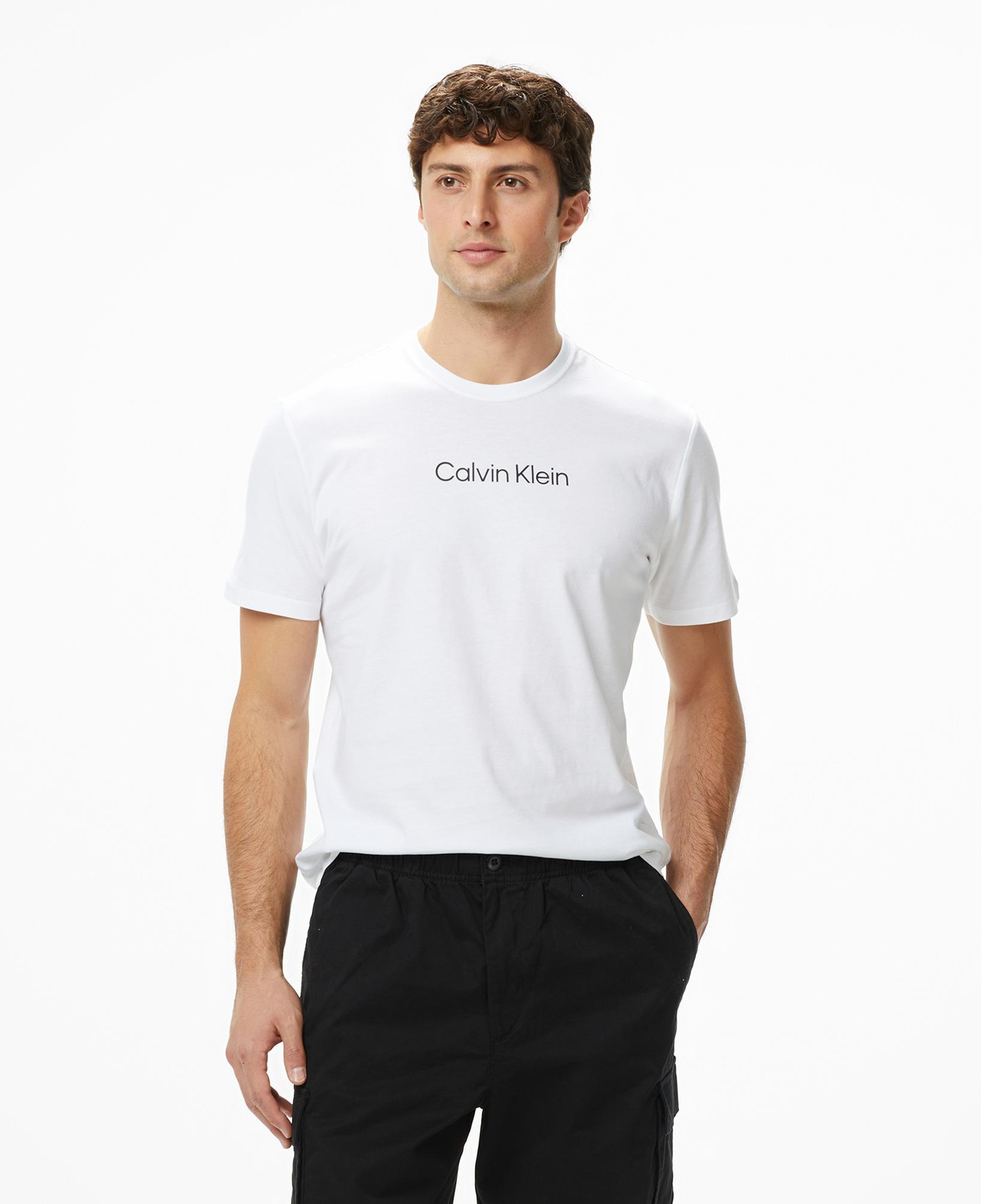 Calvin Klein Standard Logo Crew Erkek Beyaz T-Shirt