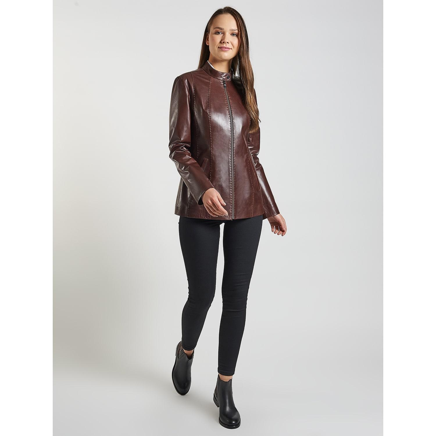 Kahve Marya Kadın Deri Ceket