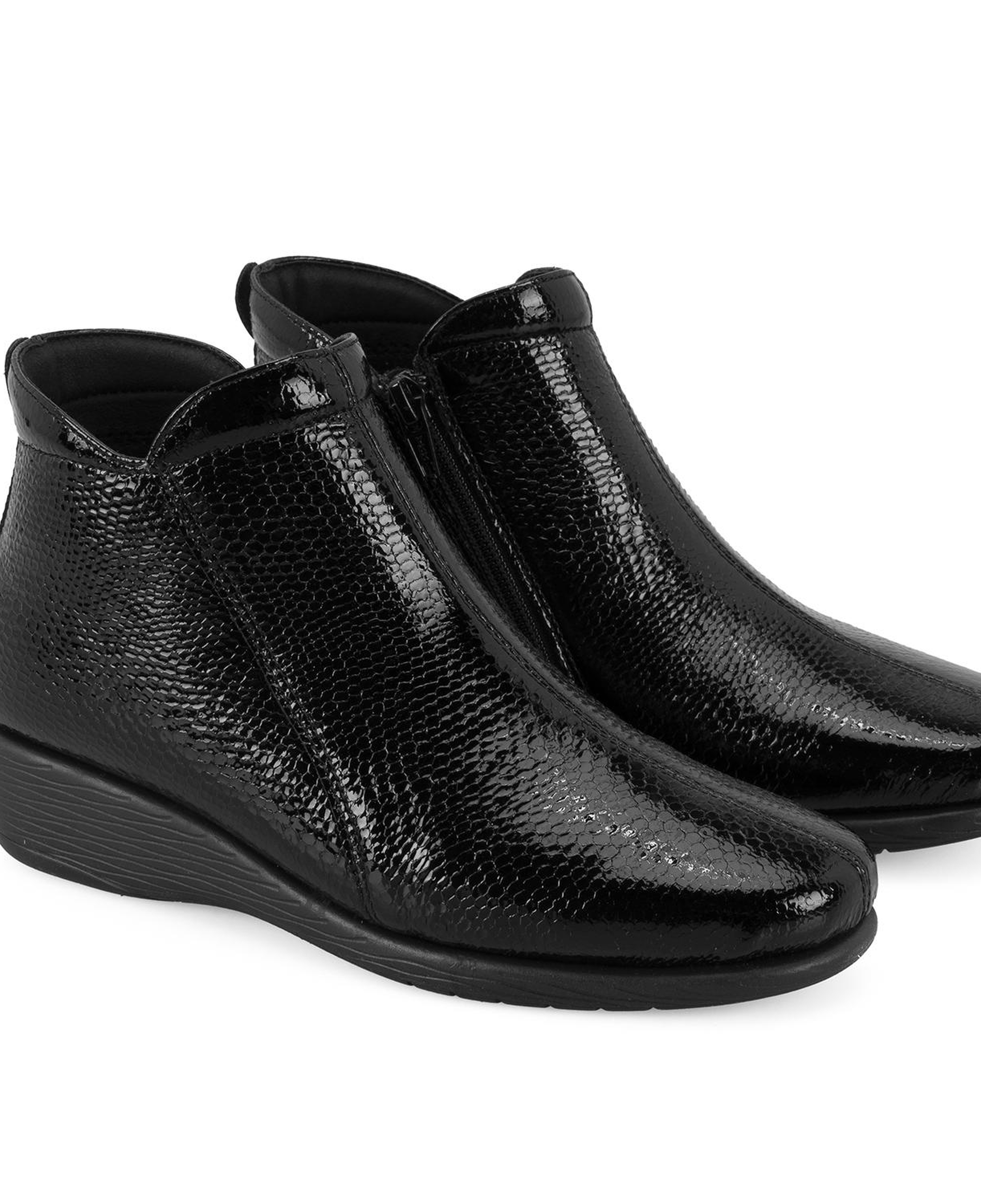 Jailyn Siyah Kadın DesaComfort Fermuarlı Deri Bot