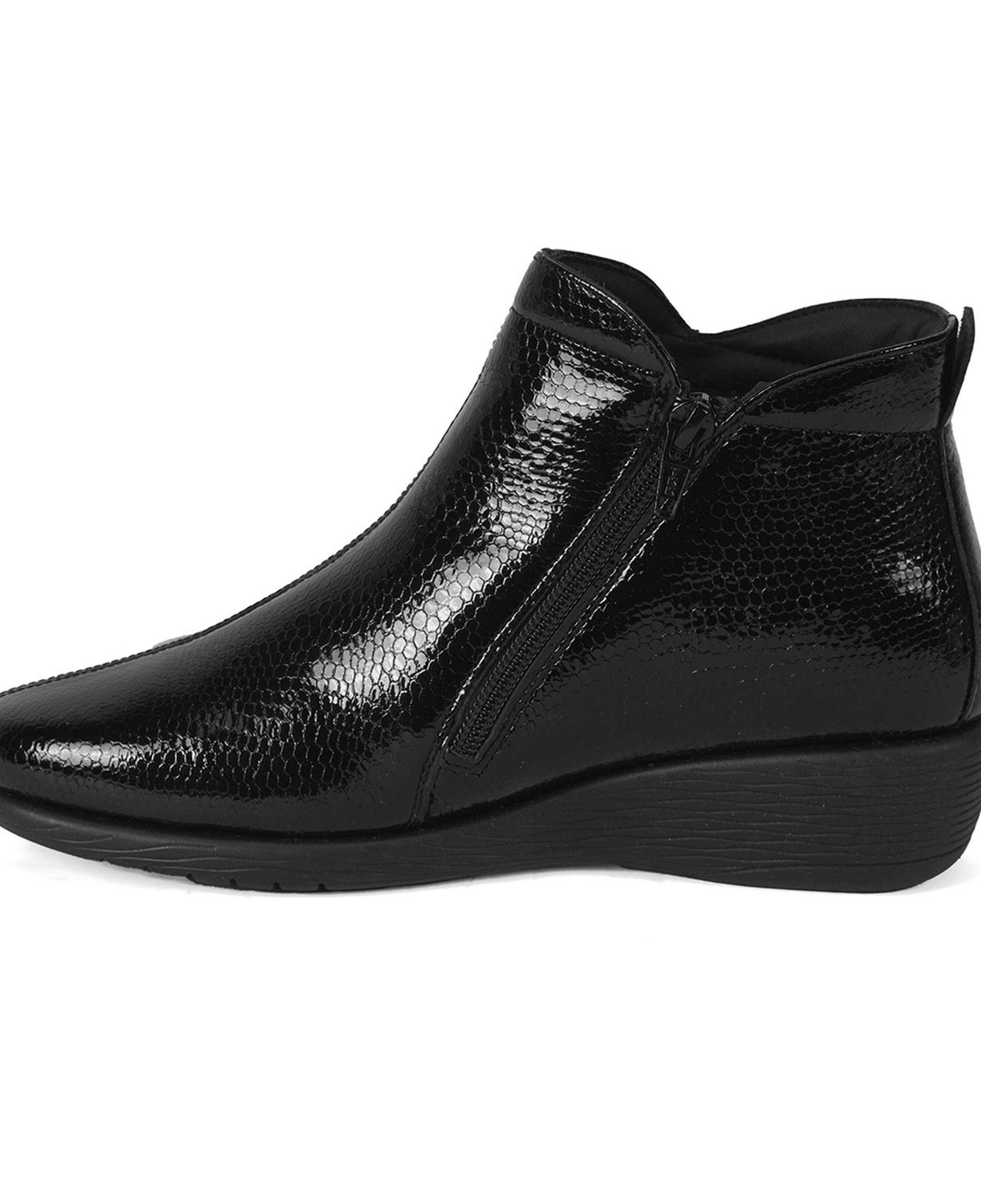 Jailyn Siyah Kadın DesaComfort Fermuarlı Deri Bot