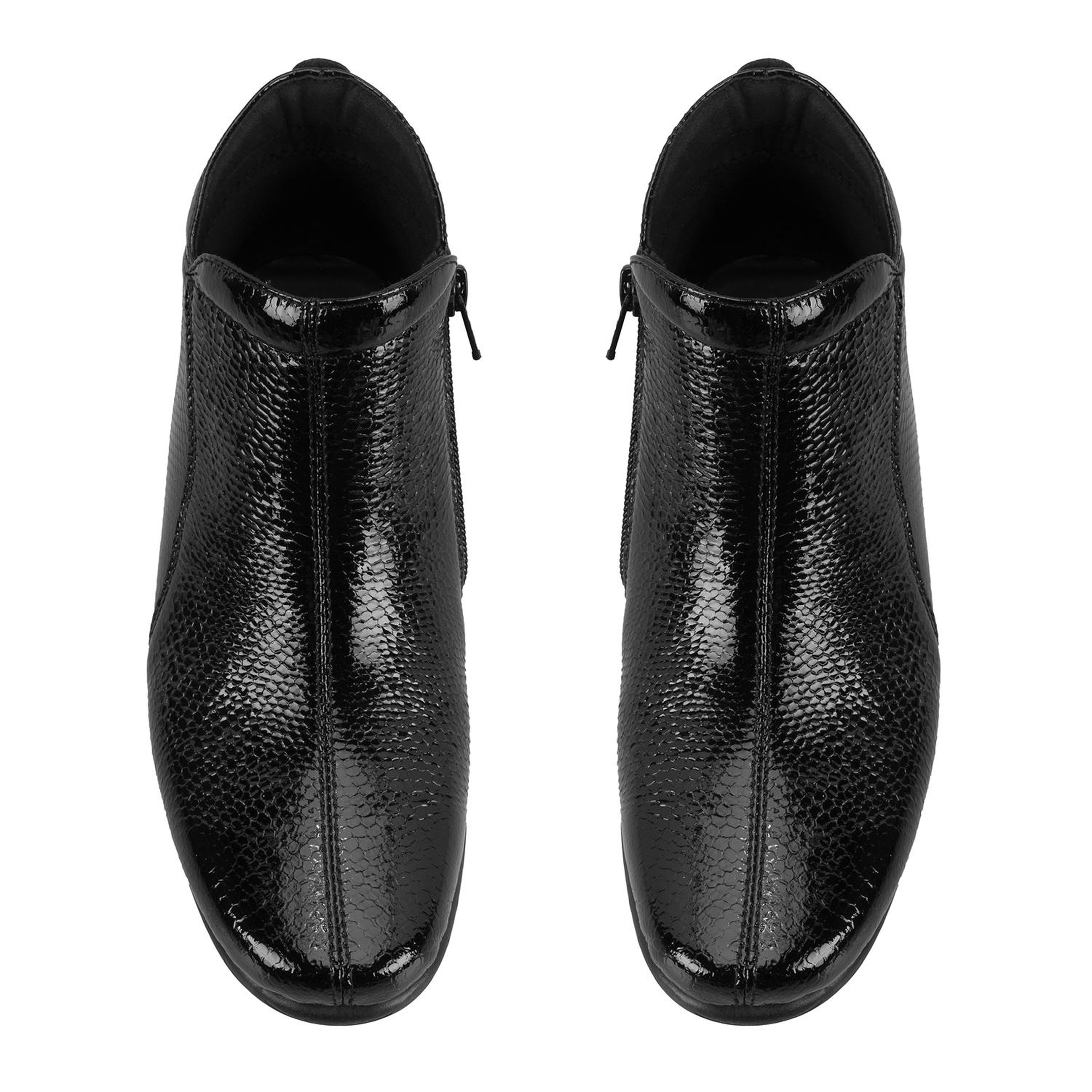 Jailyn Siyah Kadın DesaComfort Fermuarlı Deri Bot