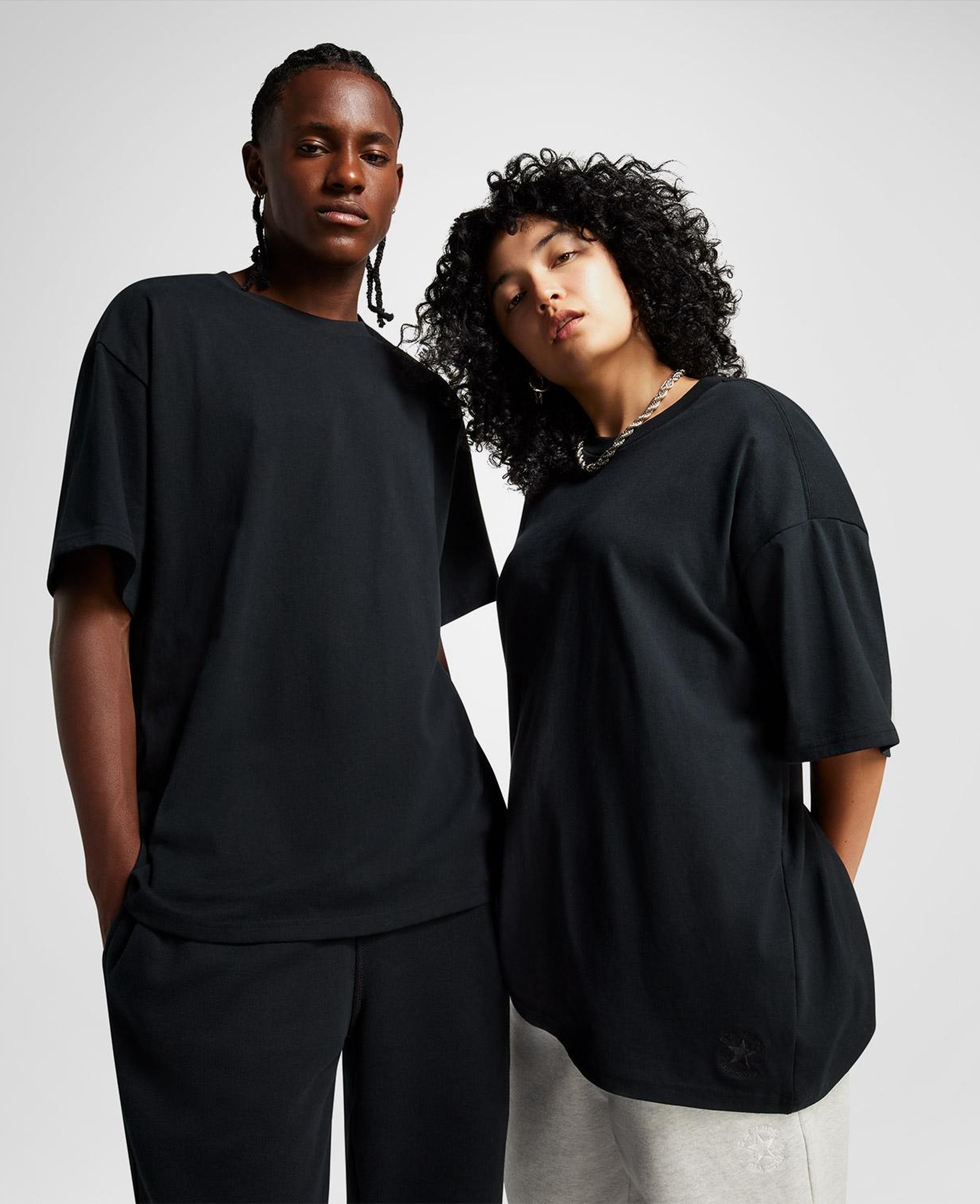 Converse Unisex Loose Fit Siyah T-Shirt