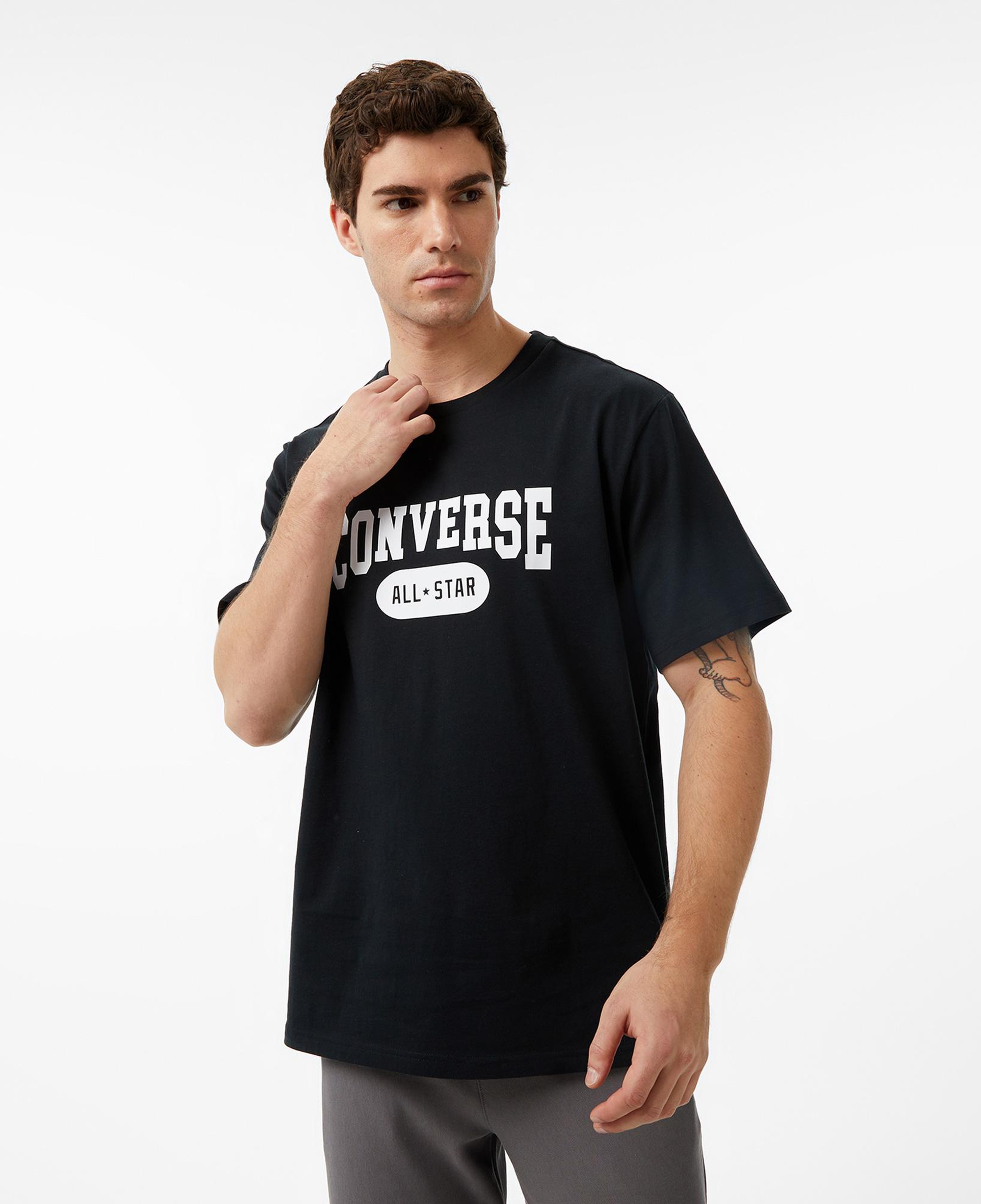 Converse Erkek Baskılı Siyah T-Shirt