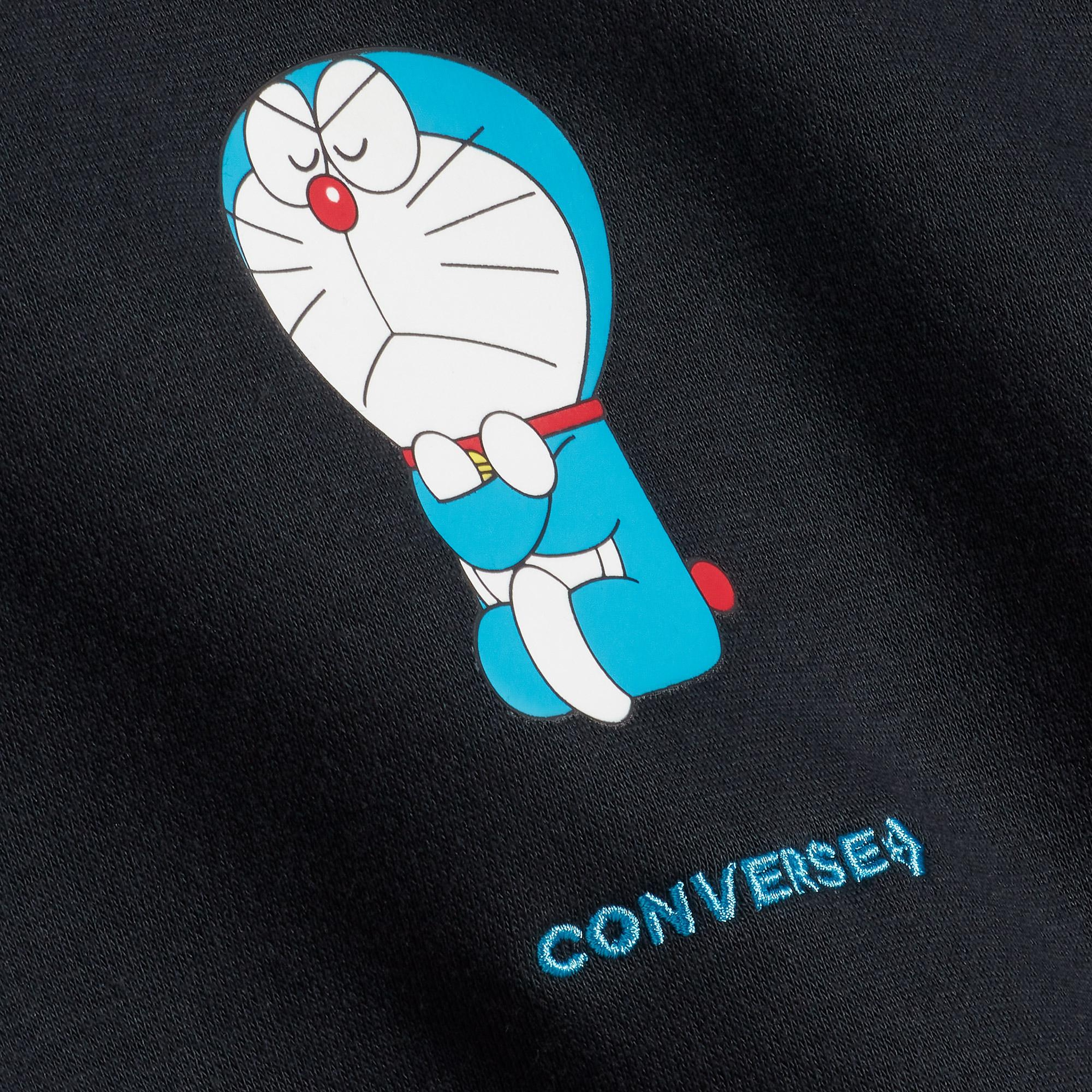 Converse x Doraemon Unisex Siyah Sweatshirt