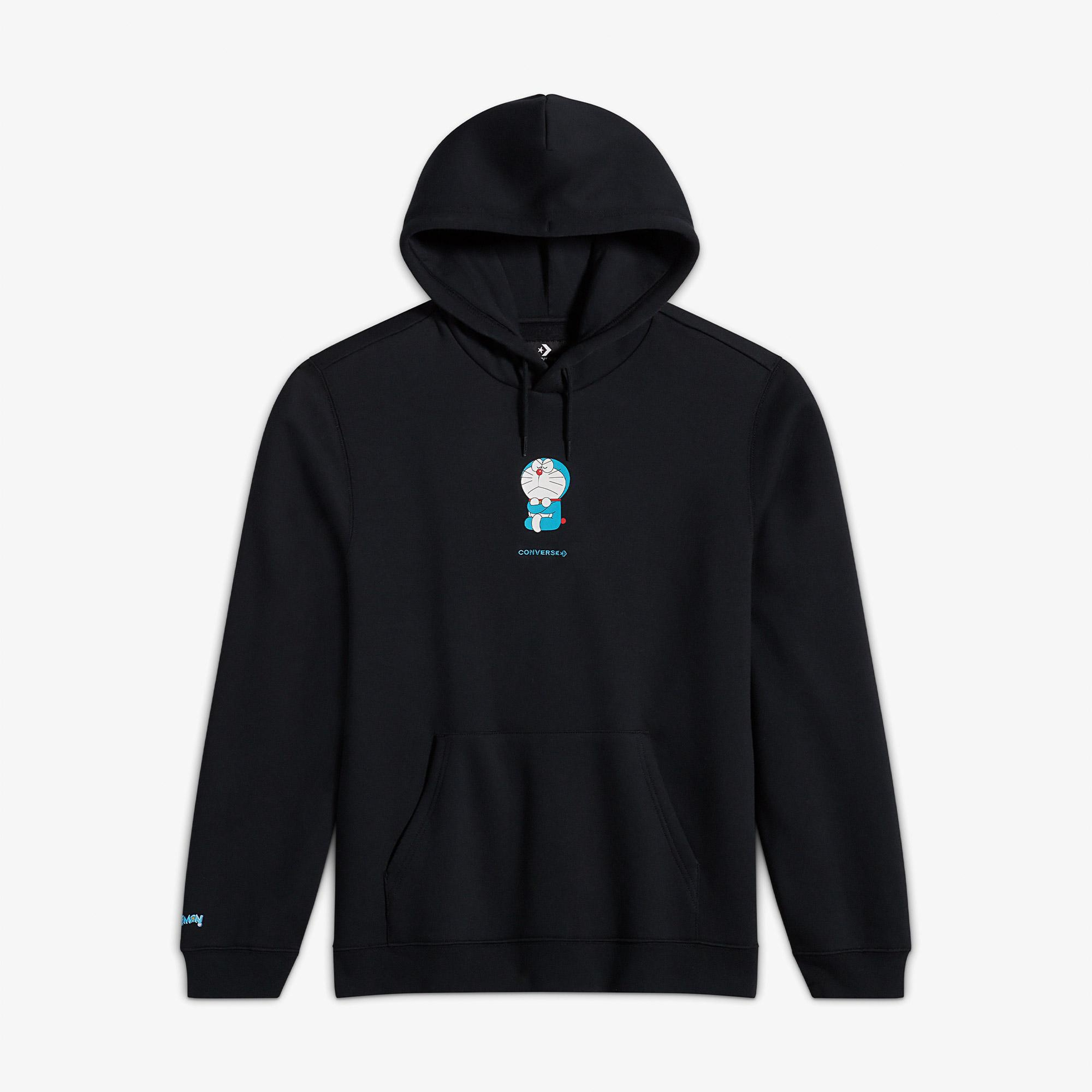 Converse x Doraemon Unisex Siyah Sweatshirt