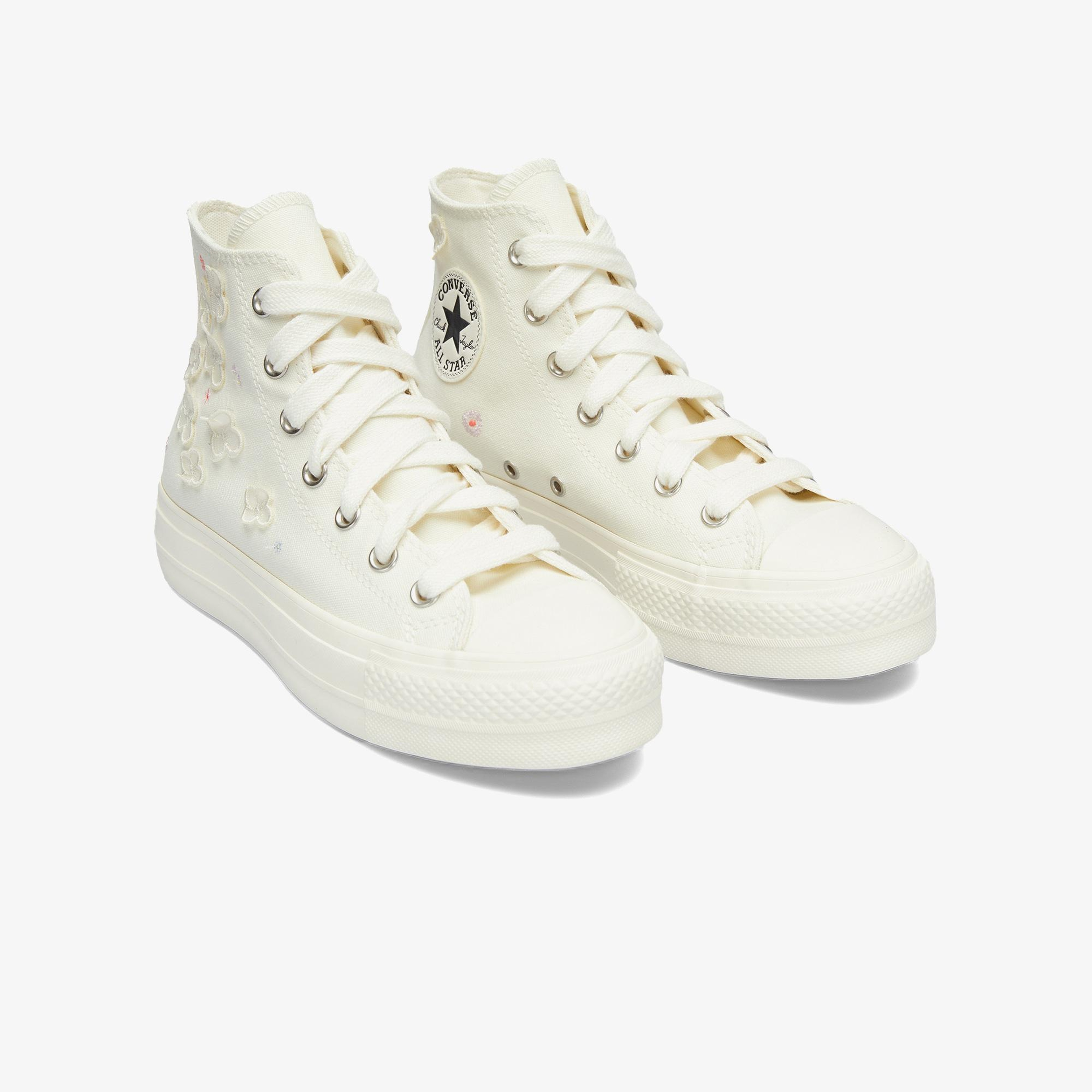 Converse Chuck Taylor All Star Lift 3D Flowers Kadın Beyaz Sneaker