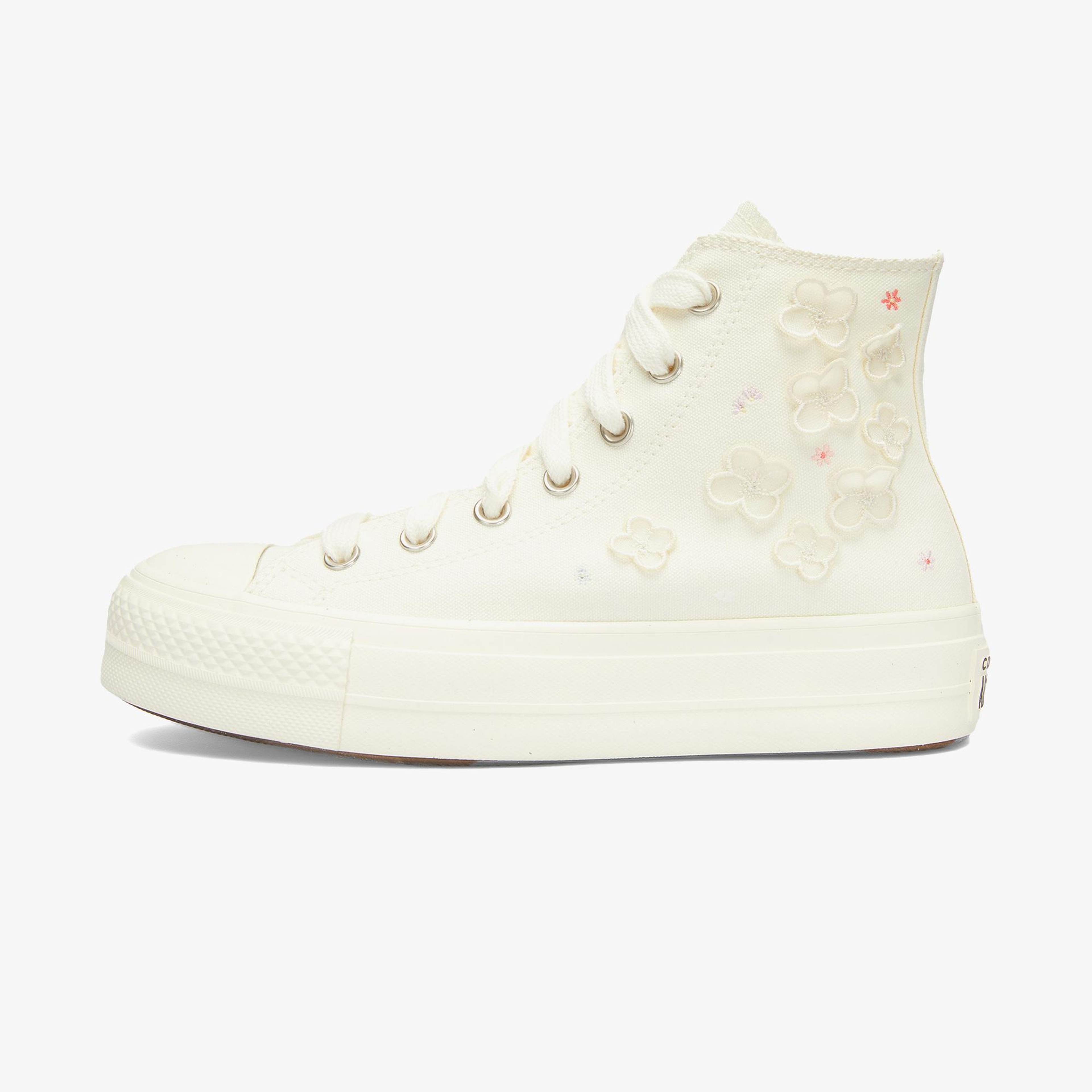 Converse Chuck Taylor All Star Lift 3D Flowers Kadın Beyaz Sneaker