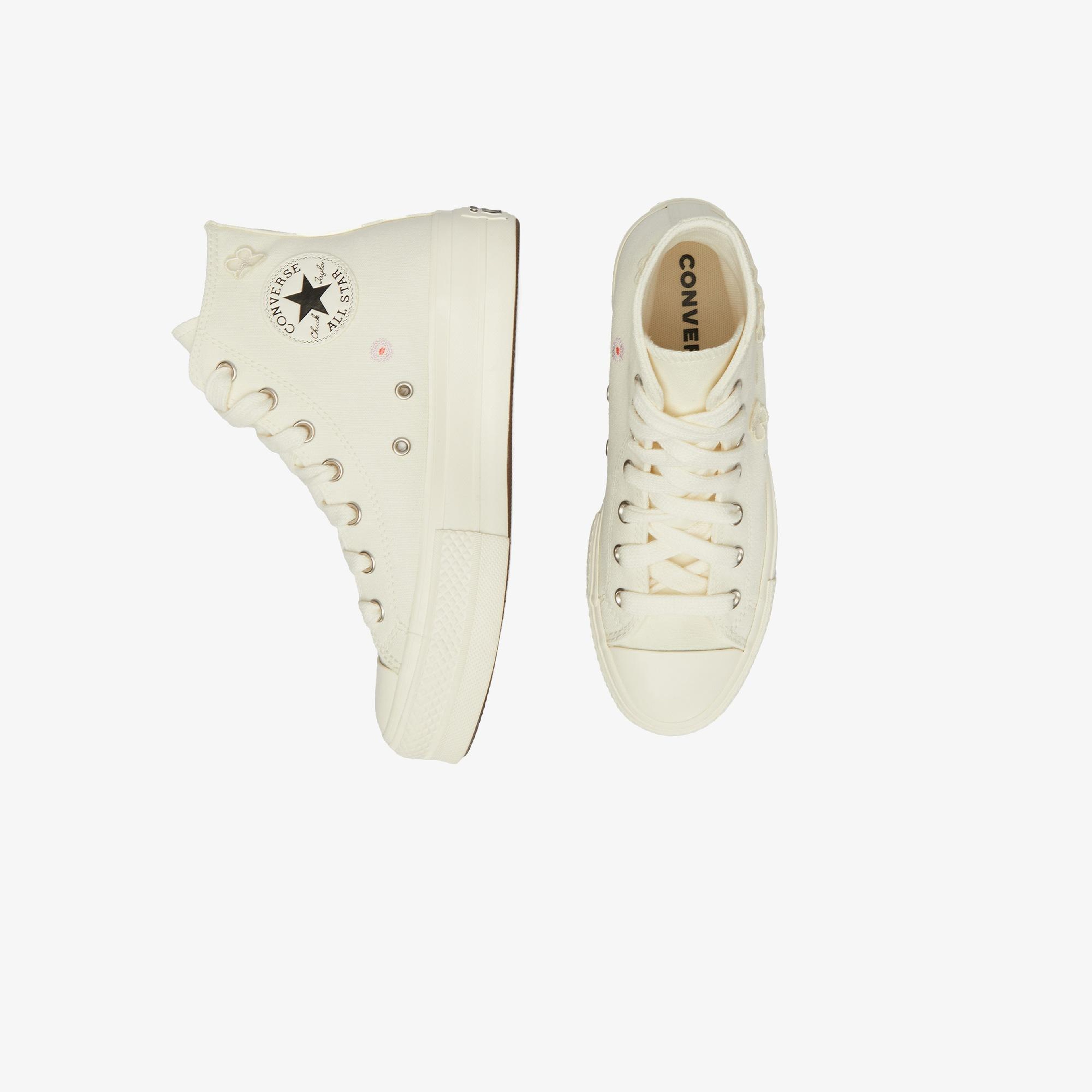 Converse Chuck Taylor All Star Lift 3D Flowers Kadın Beyaz Sneaker