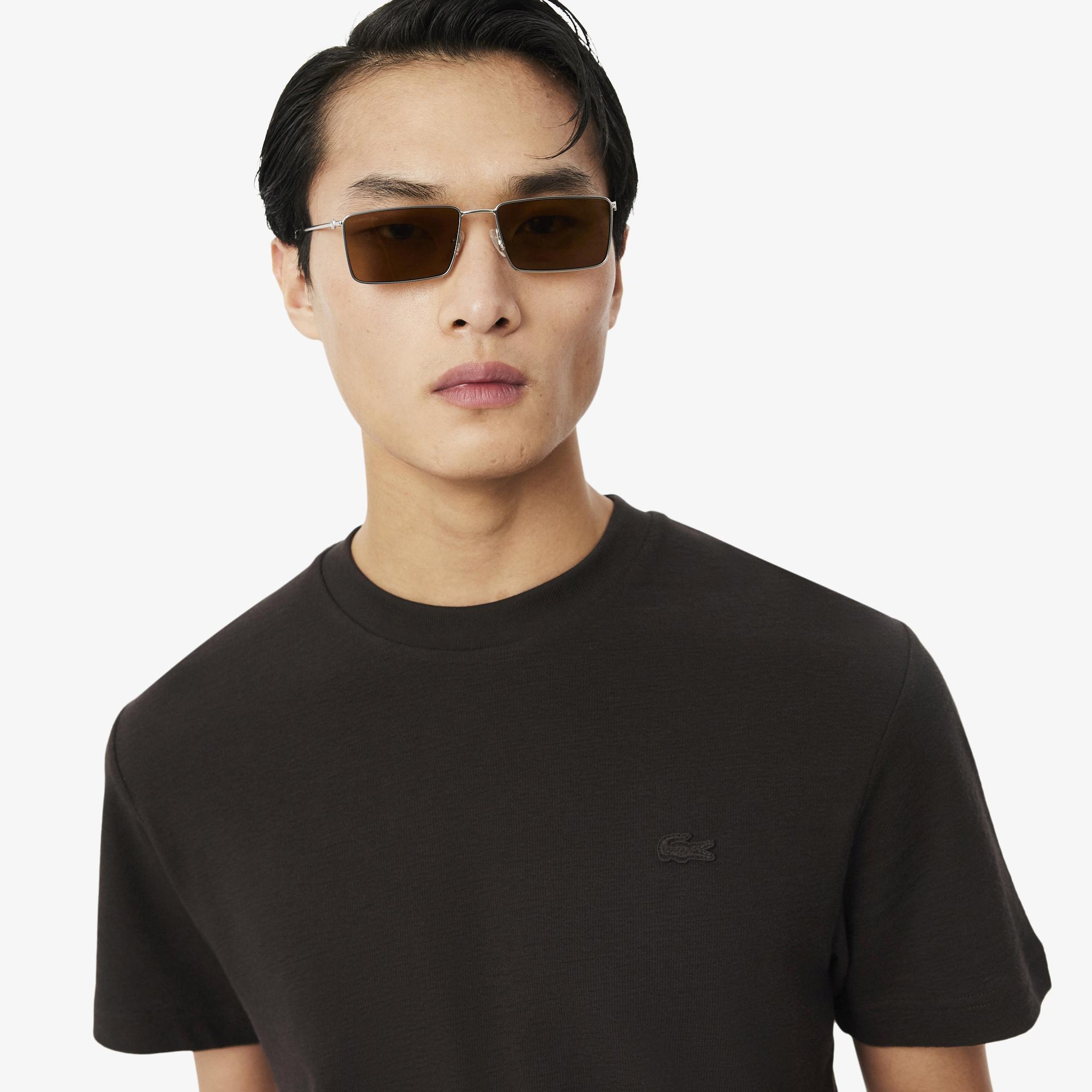 Lacoste Erkek Classic Fit Bisiklet Yaka Kahverengi T-Shirt