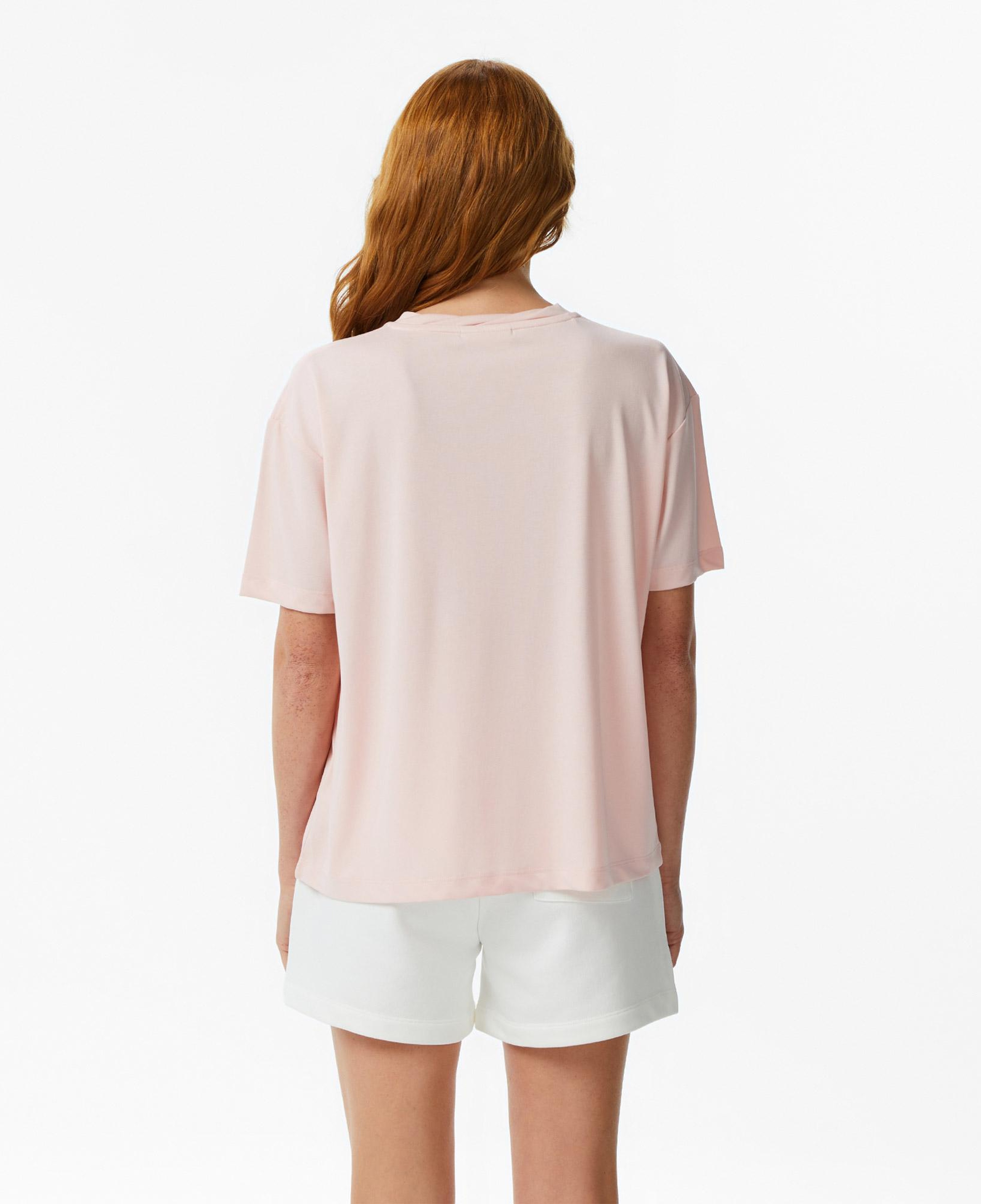 Lacoste Kadın Relaxed Fit Bisiklet Yaka Açık Pembe T-Shirt