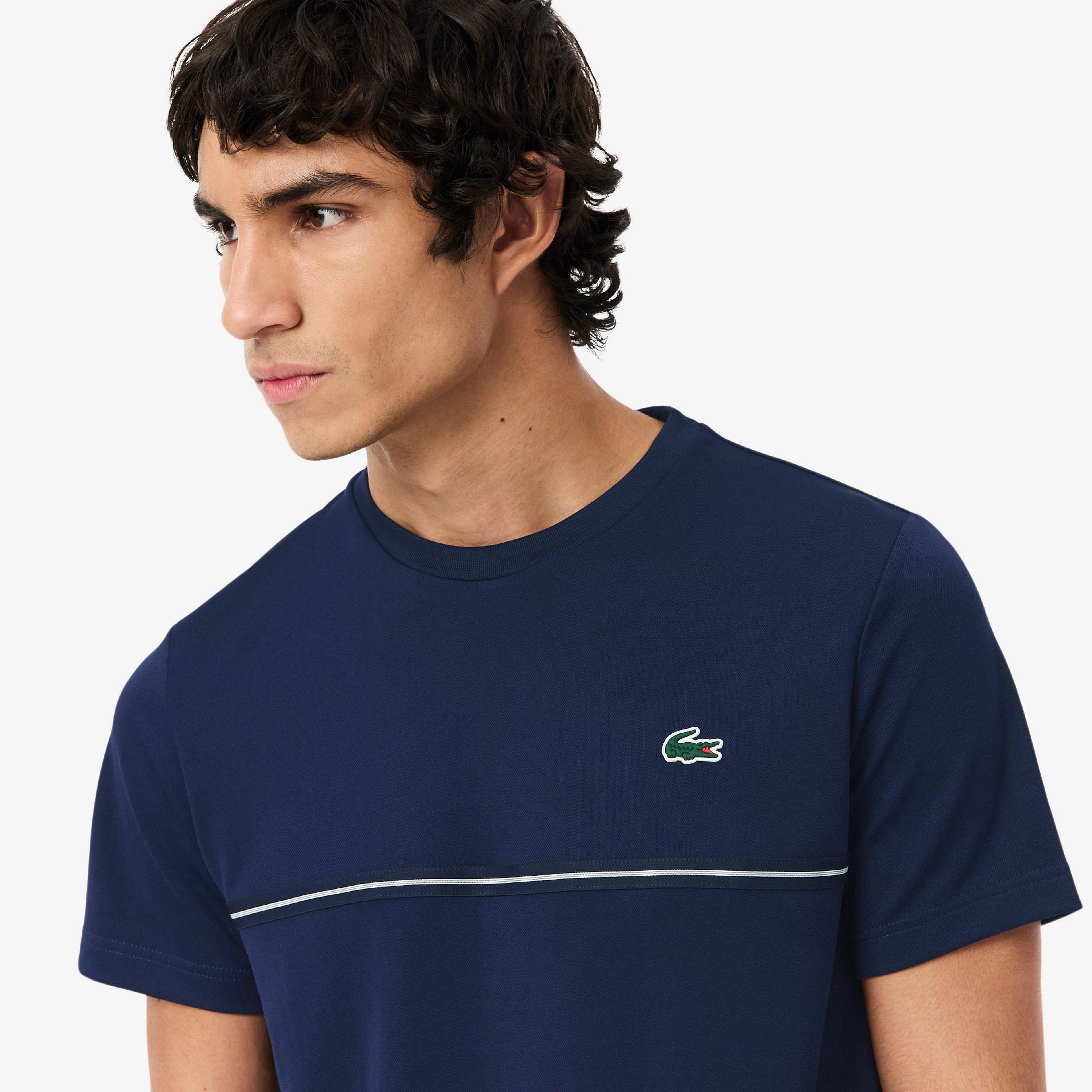 Lacoste Erkek Regular Fit Bisiklet Yaka Baskılı Lacivert T-Shirt