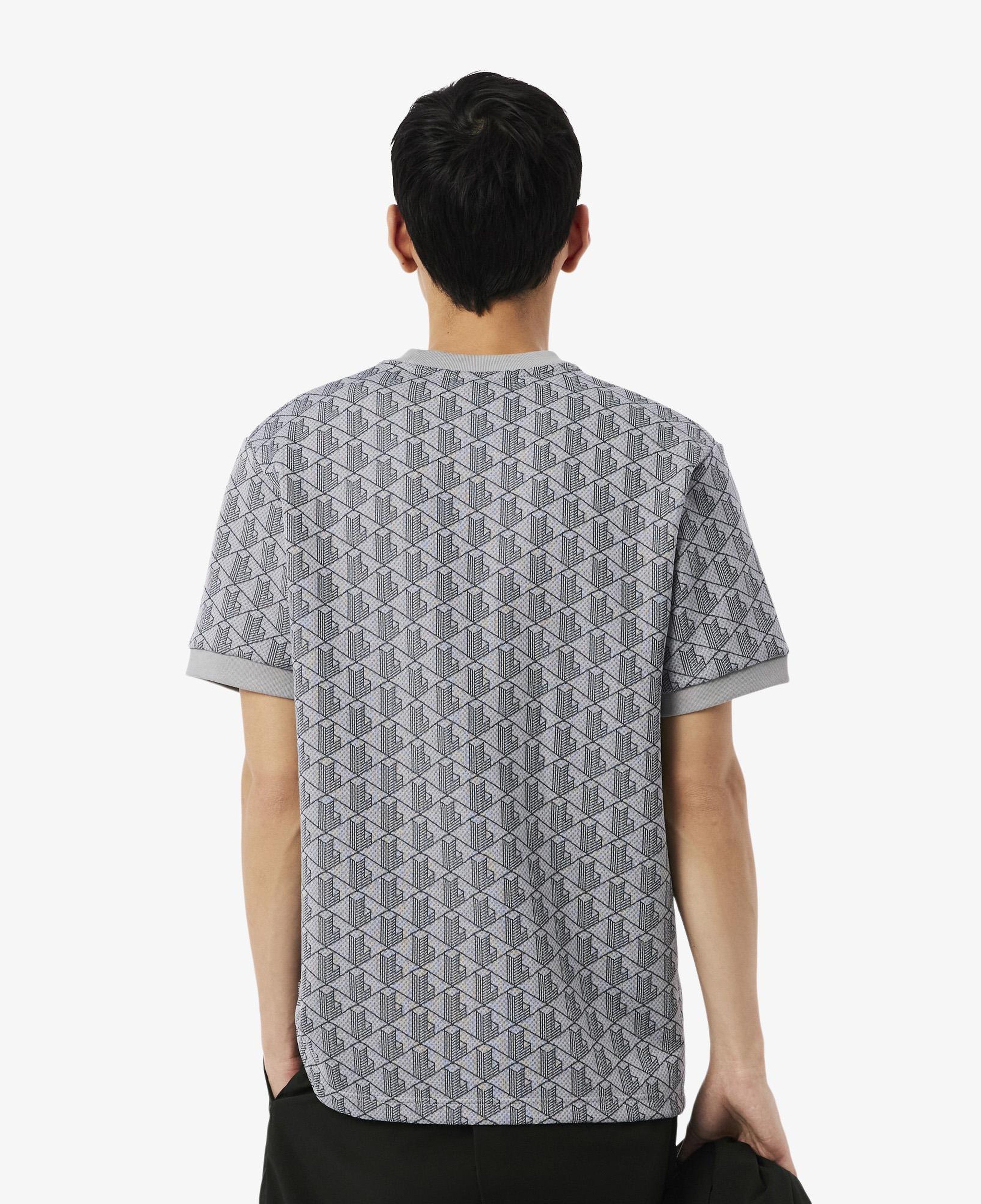 Lacoste Erkek Classic Fit Bisiklet Yaka Monogram Gri T-Shirt