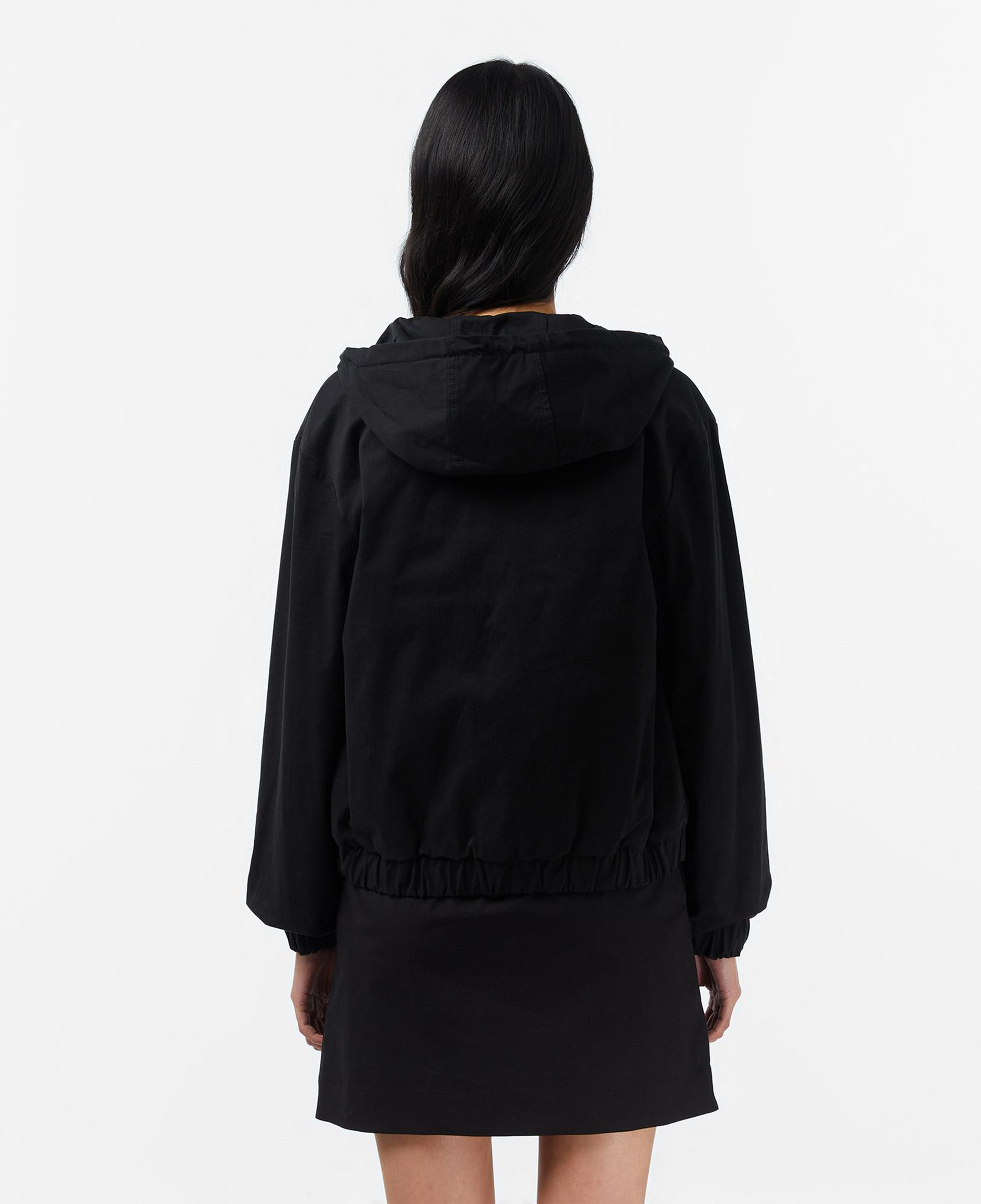 Lacoste Kadın Relaxed Fit Kapüşonlu Siyah Ceket