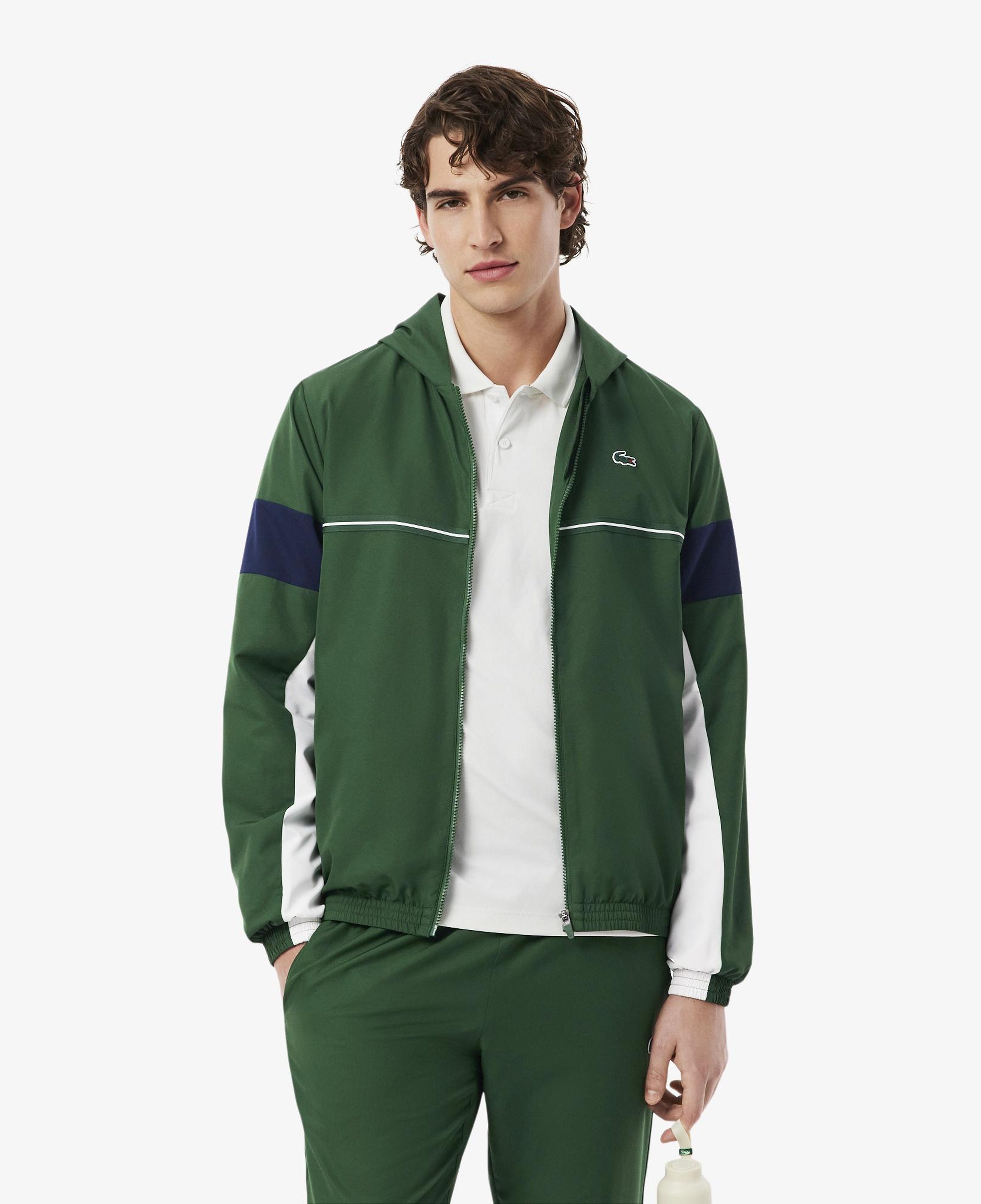 Lacoste Erkek Regular Fit Kapüşonlu Renk Bloklu Yeşil Ceket