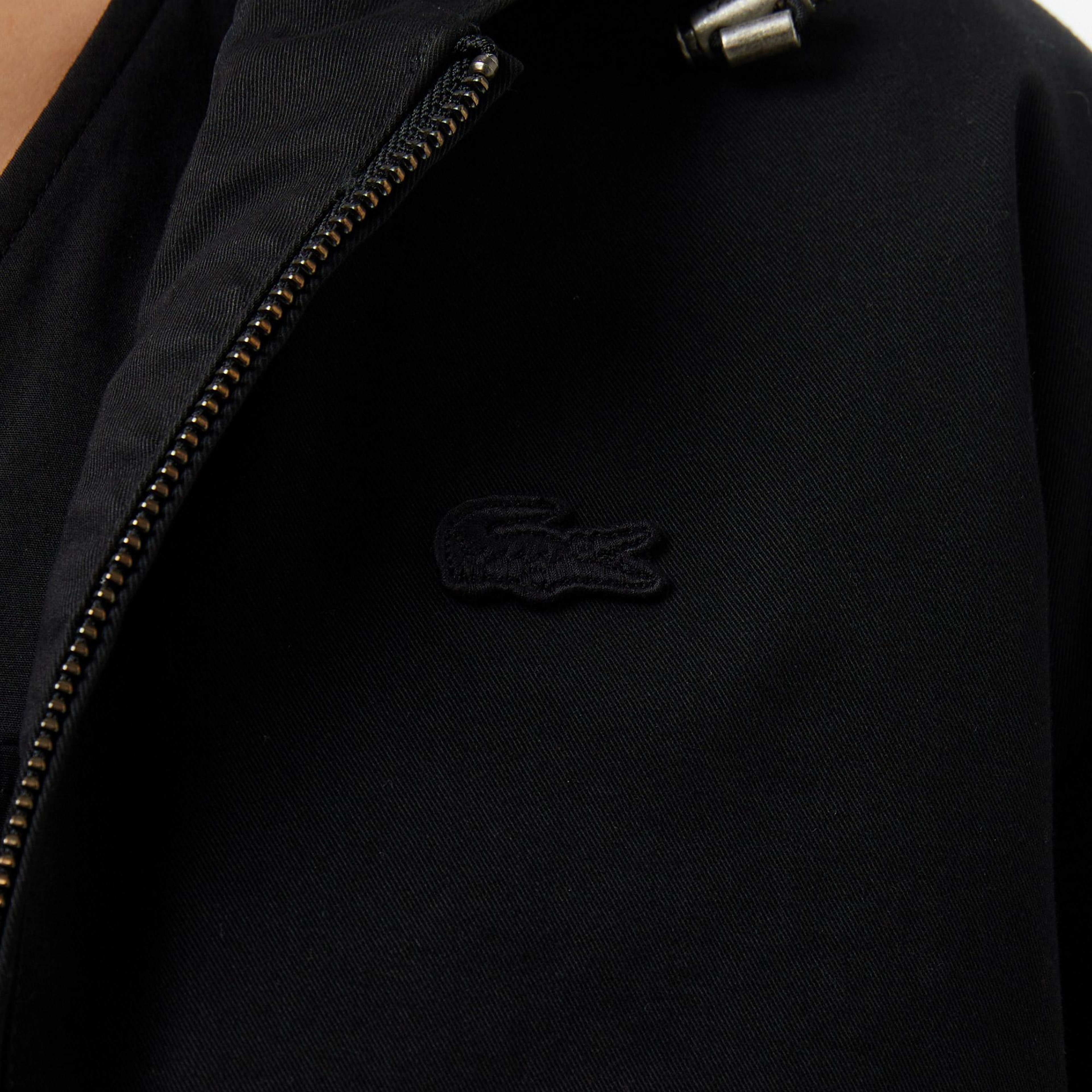 Lacoste Kadın Relaxed Fit Kapüşonlu Siyah Ceket