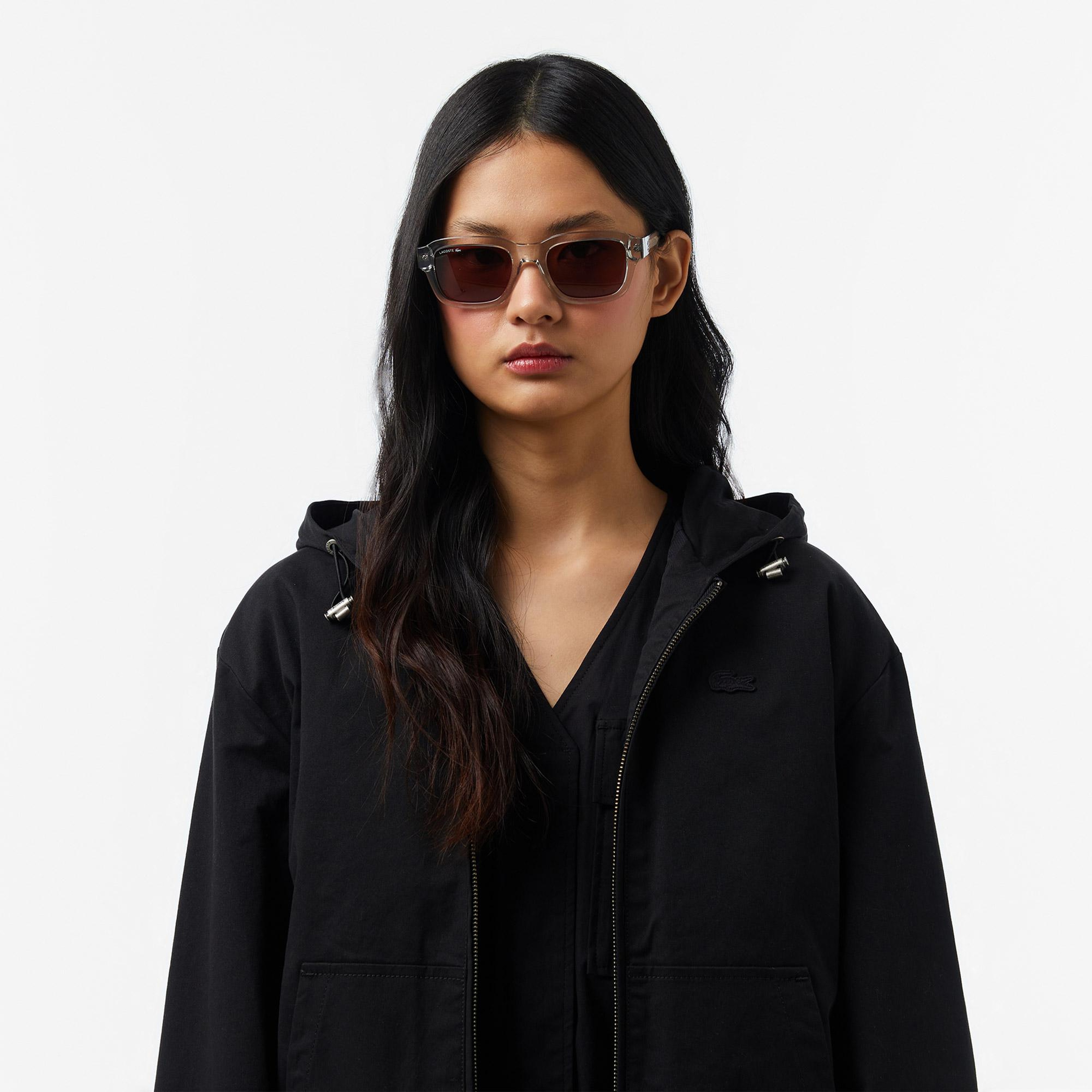 Lacoste Kadın Relaxed Fit Kapüşonlu Siyah Ceket