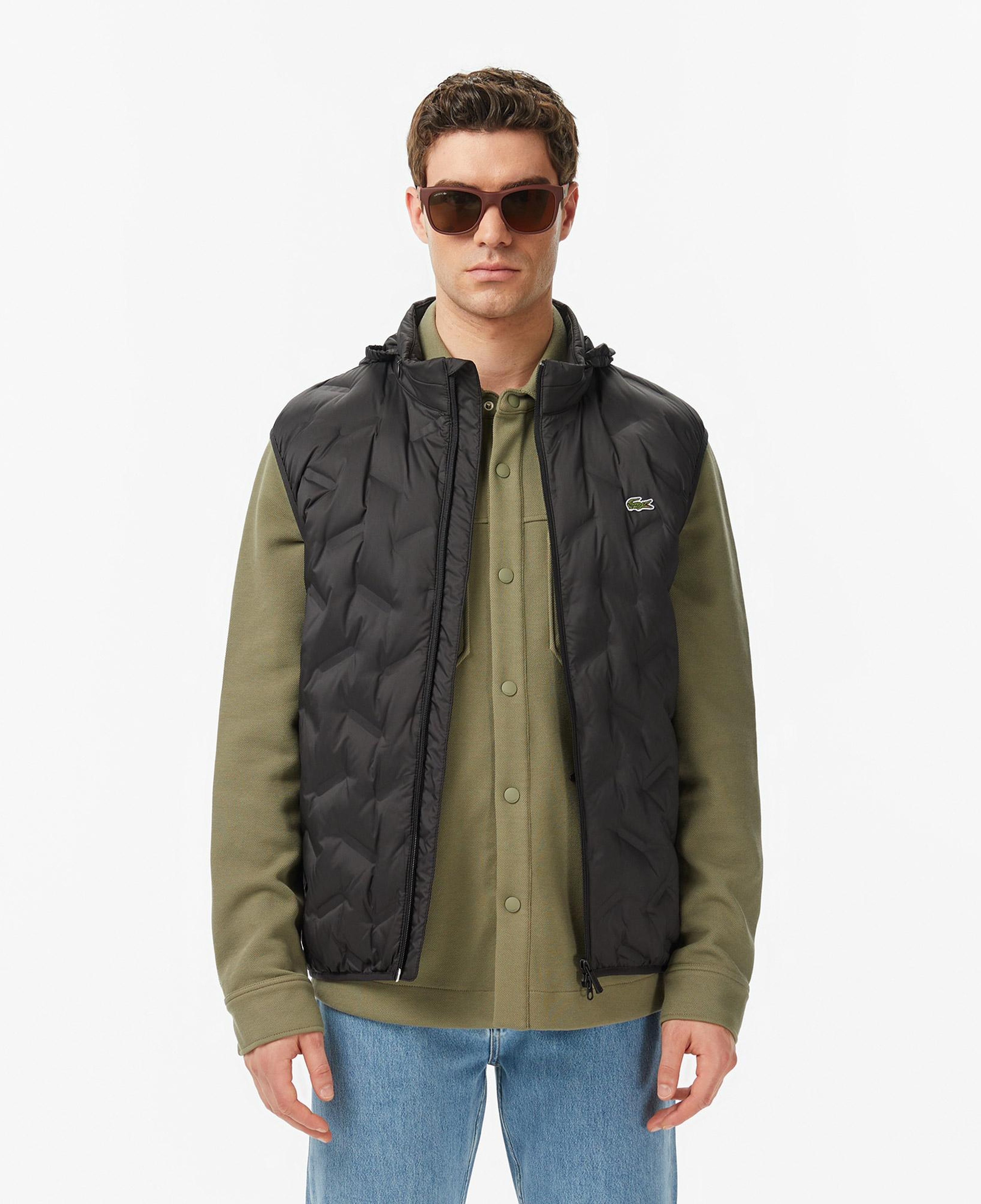 Lacoste Erkek Regular Fit Dik Yaka Kapitone Siyah Yelek