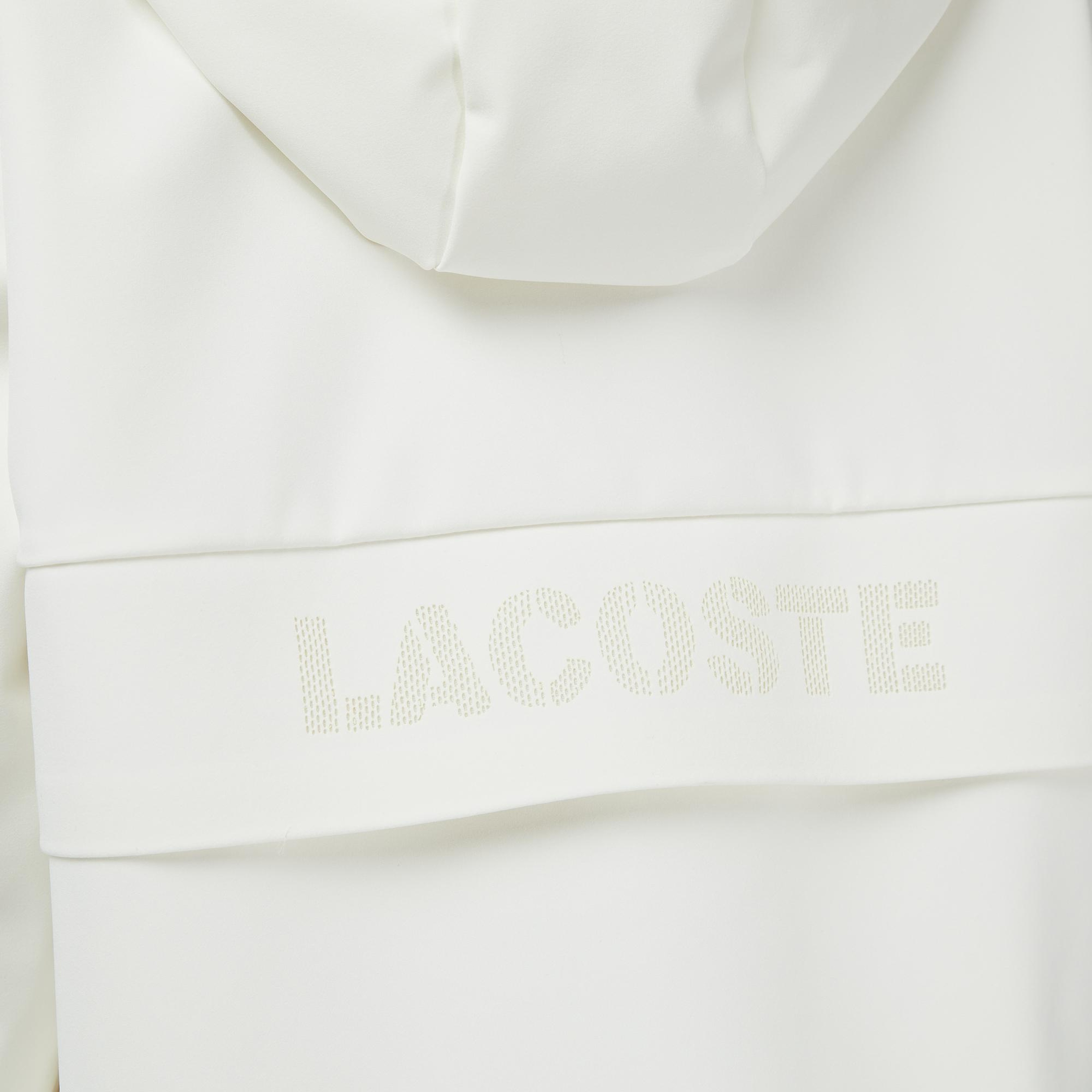 Lacoste Kadın Regular Fit Kapüşonlu Baskılı Krem Yağmurluk