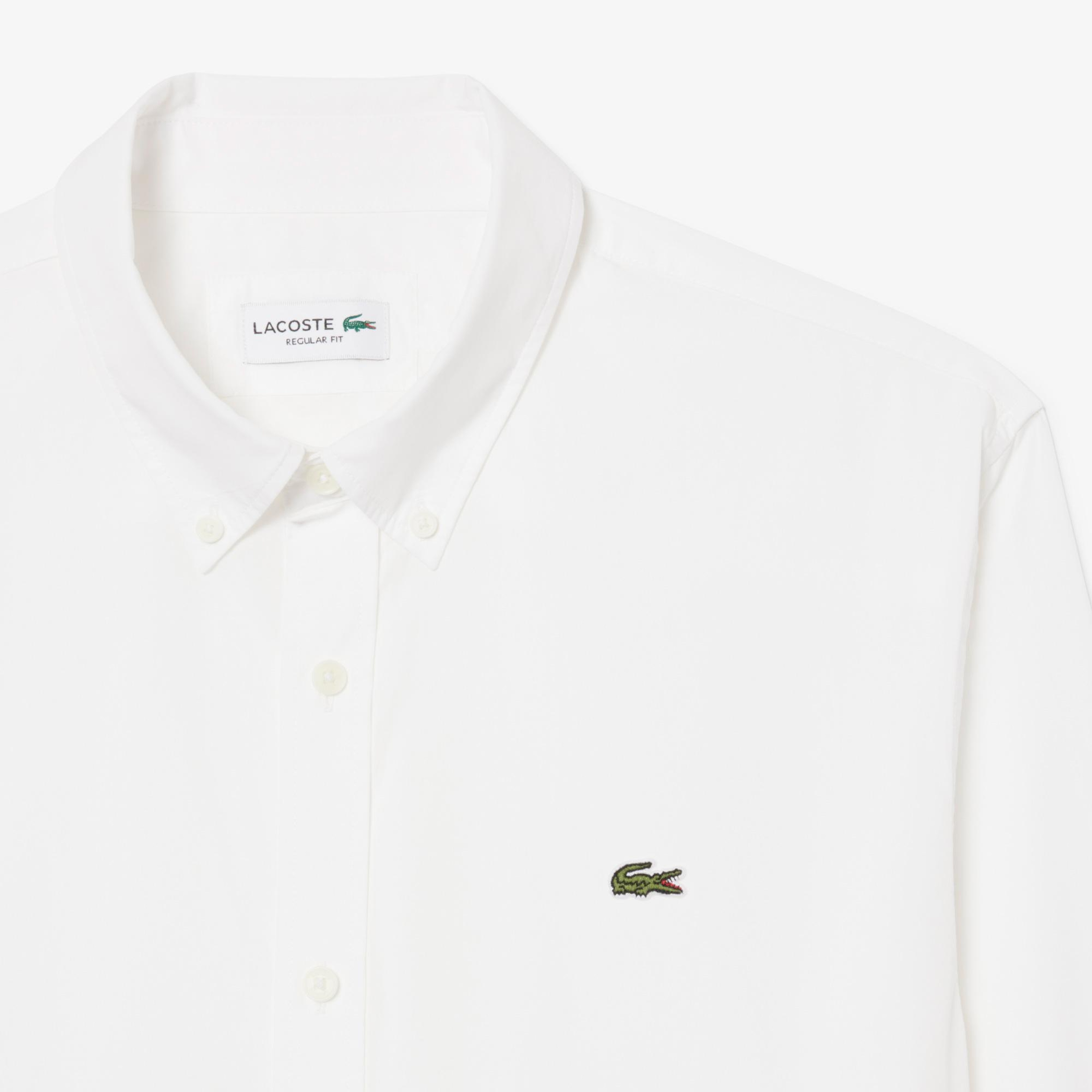 Lacoste Erkek Regular Fit Düğmeli Yaka Beyaz Gömlek