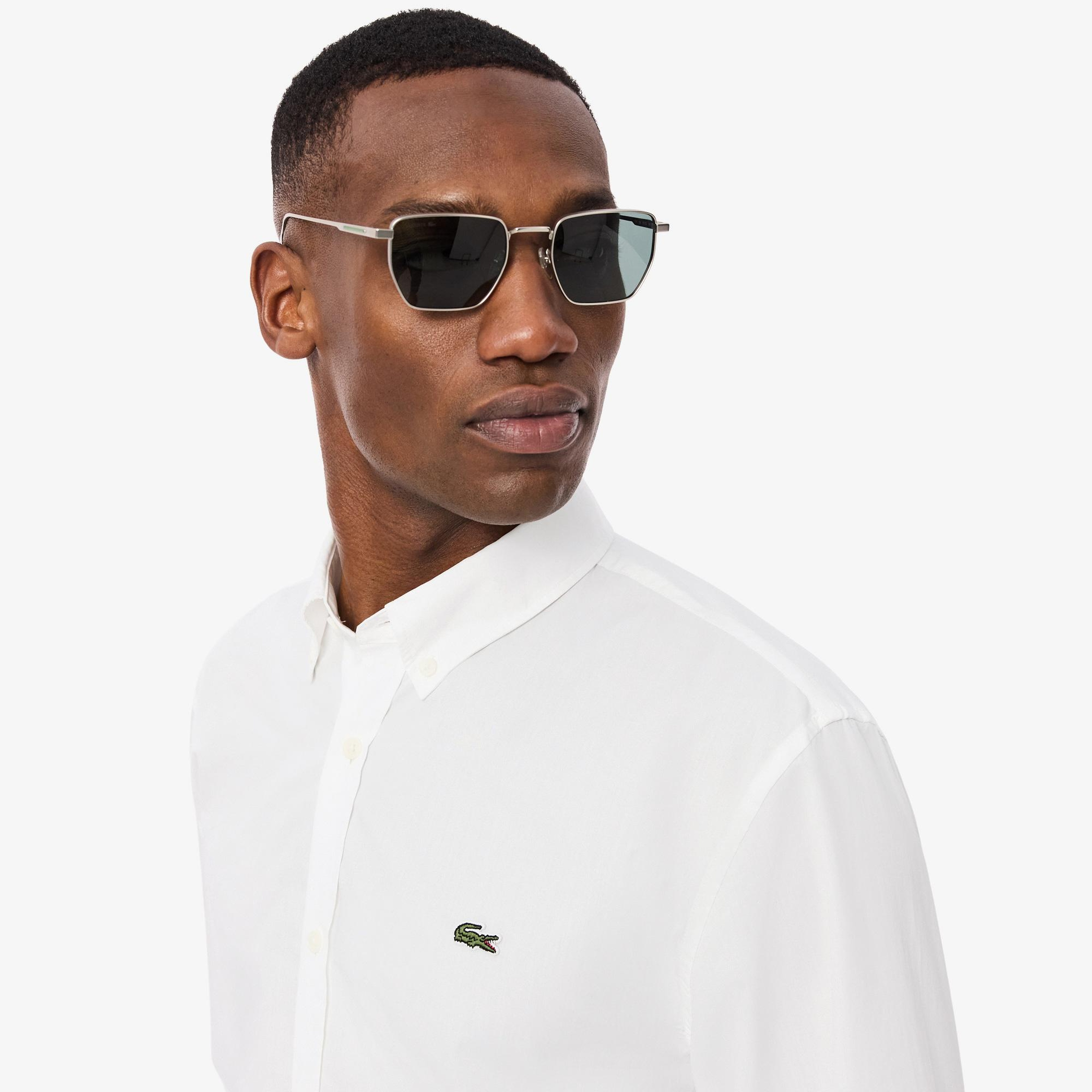 Lacoste Erkek Regular Fit Düğmeli Yaka Beyaz Gömlek