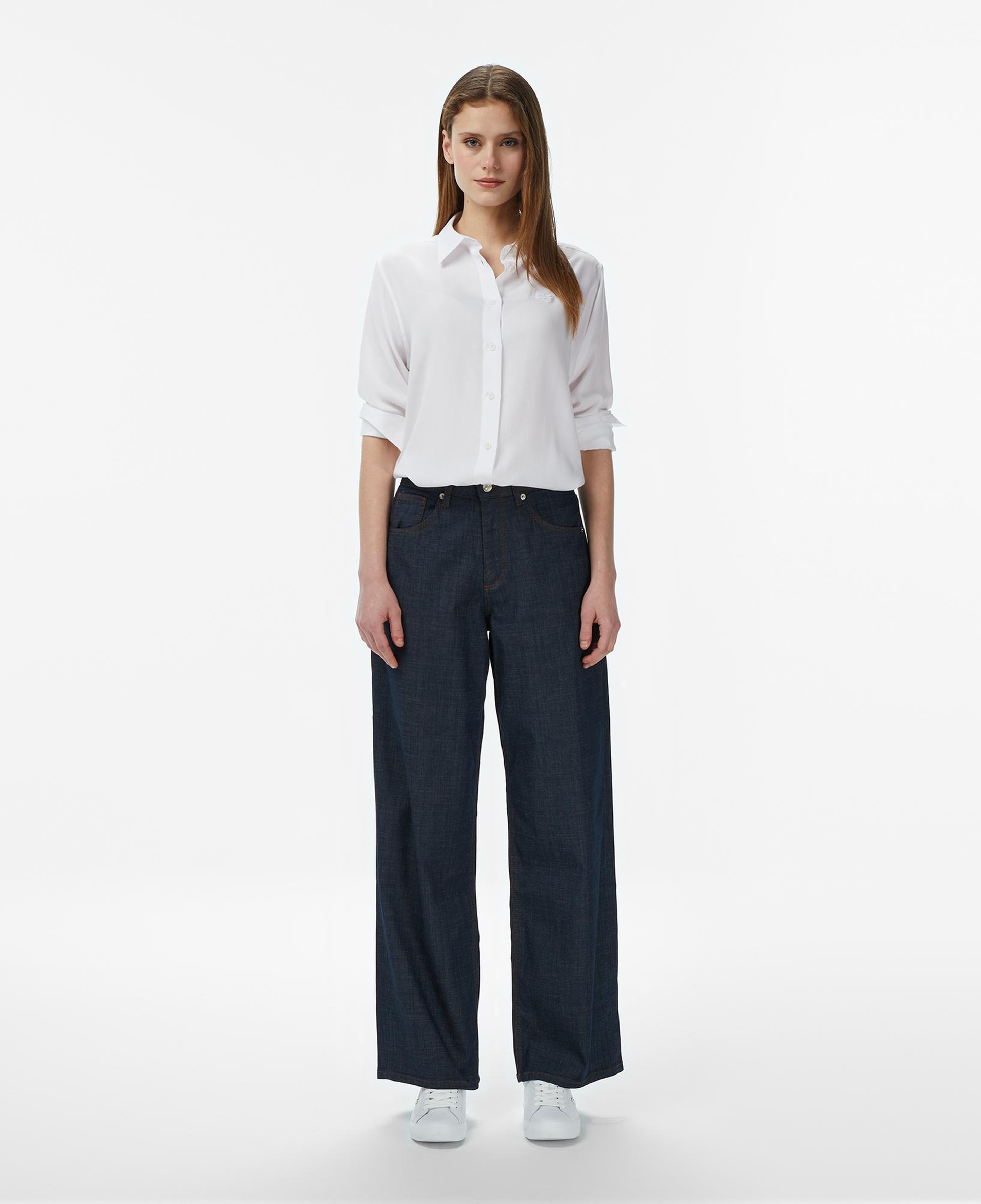 Lacoste Kadın Slim Fit Düğmeli Yaka Beyaz Gömlek