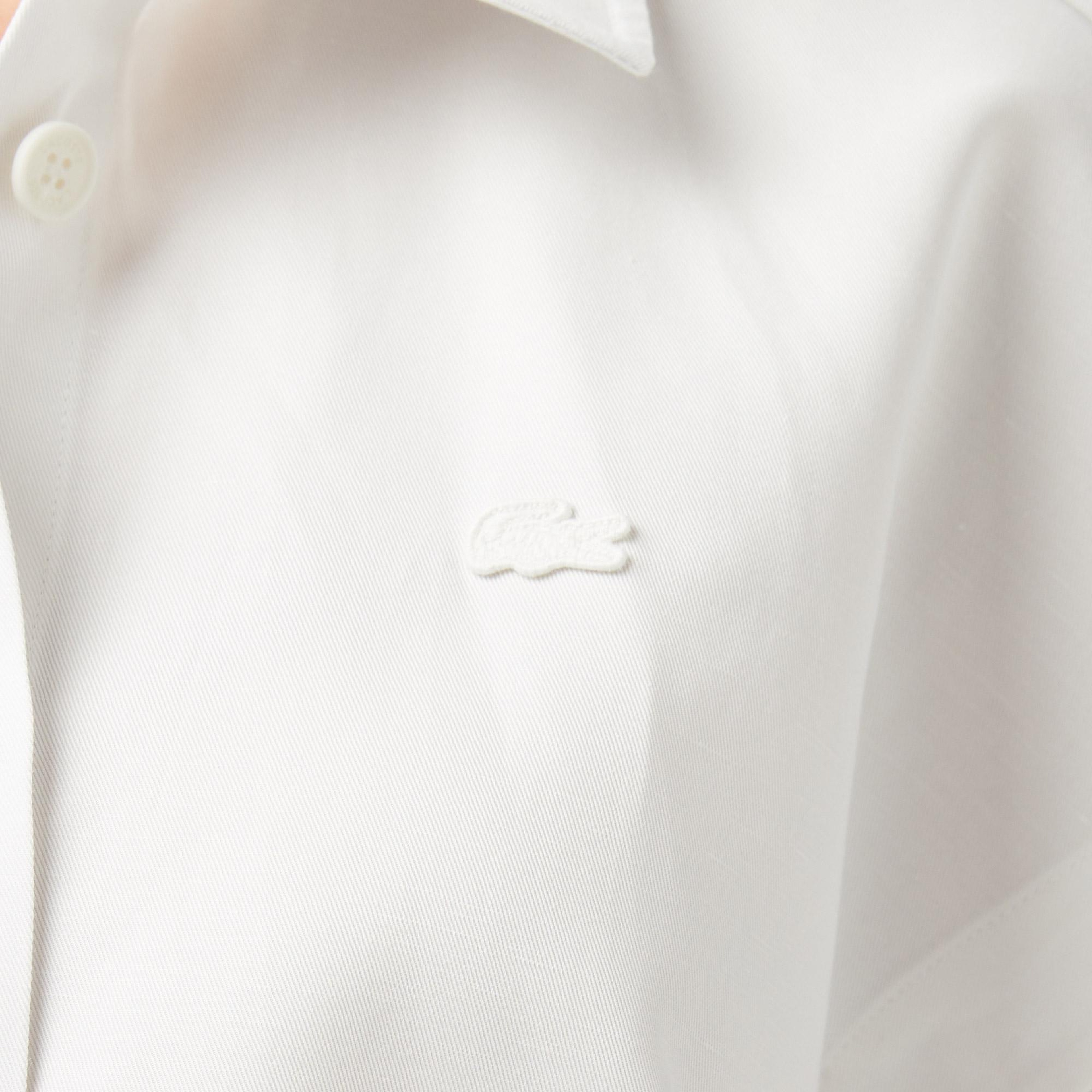 Lacoste Kadın Regular Fit Kısa Kollu Düğmeli Yaka Krem Gömlek