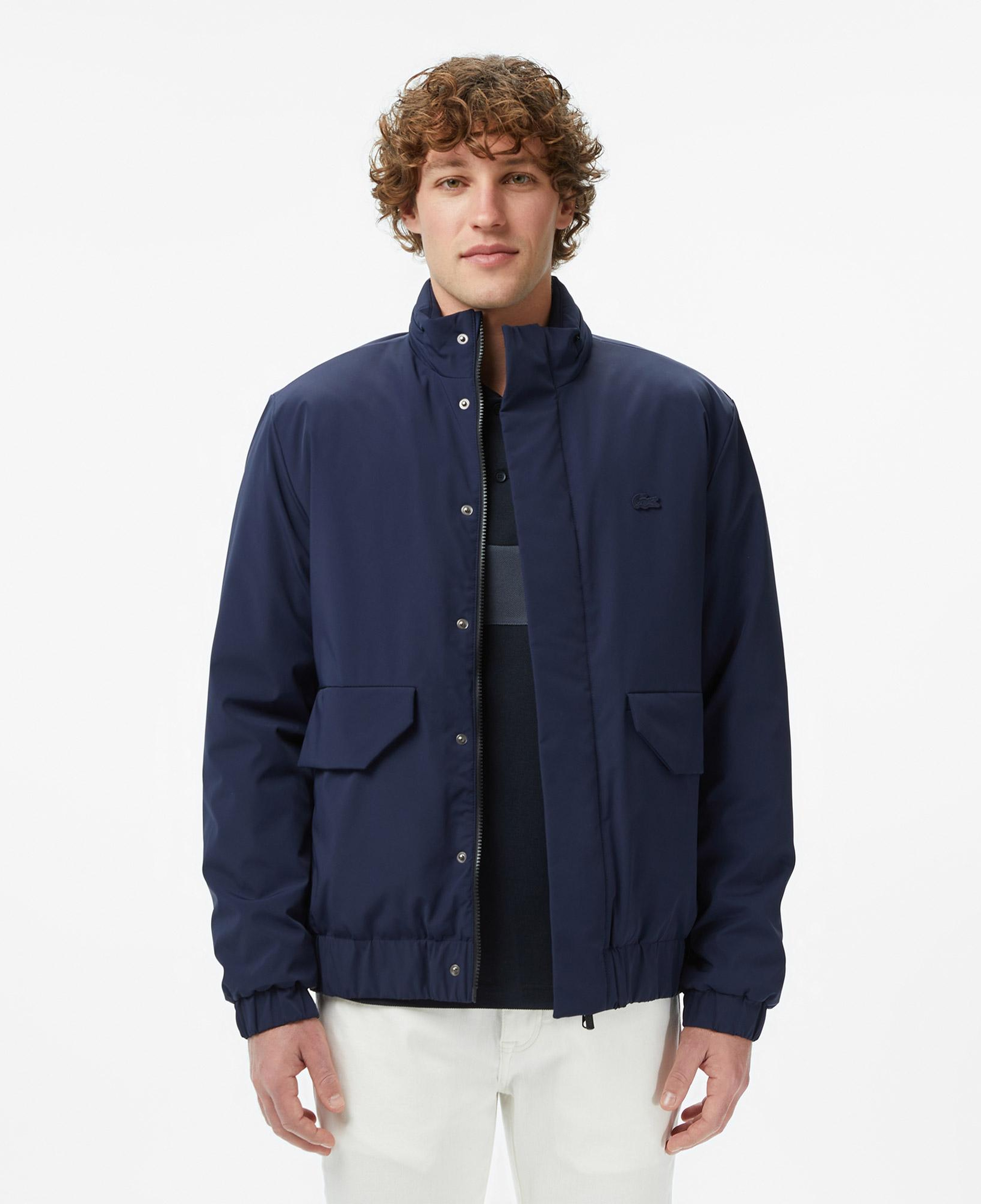 Lacoste Erkek Relaxed Fit Dik Yaka Lacivert Mont