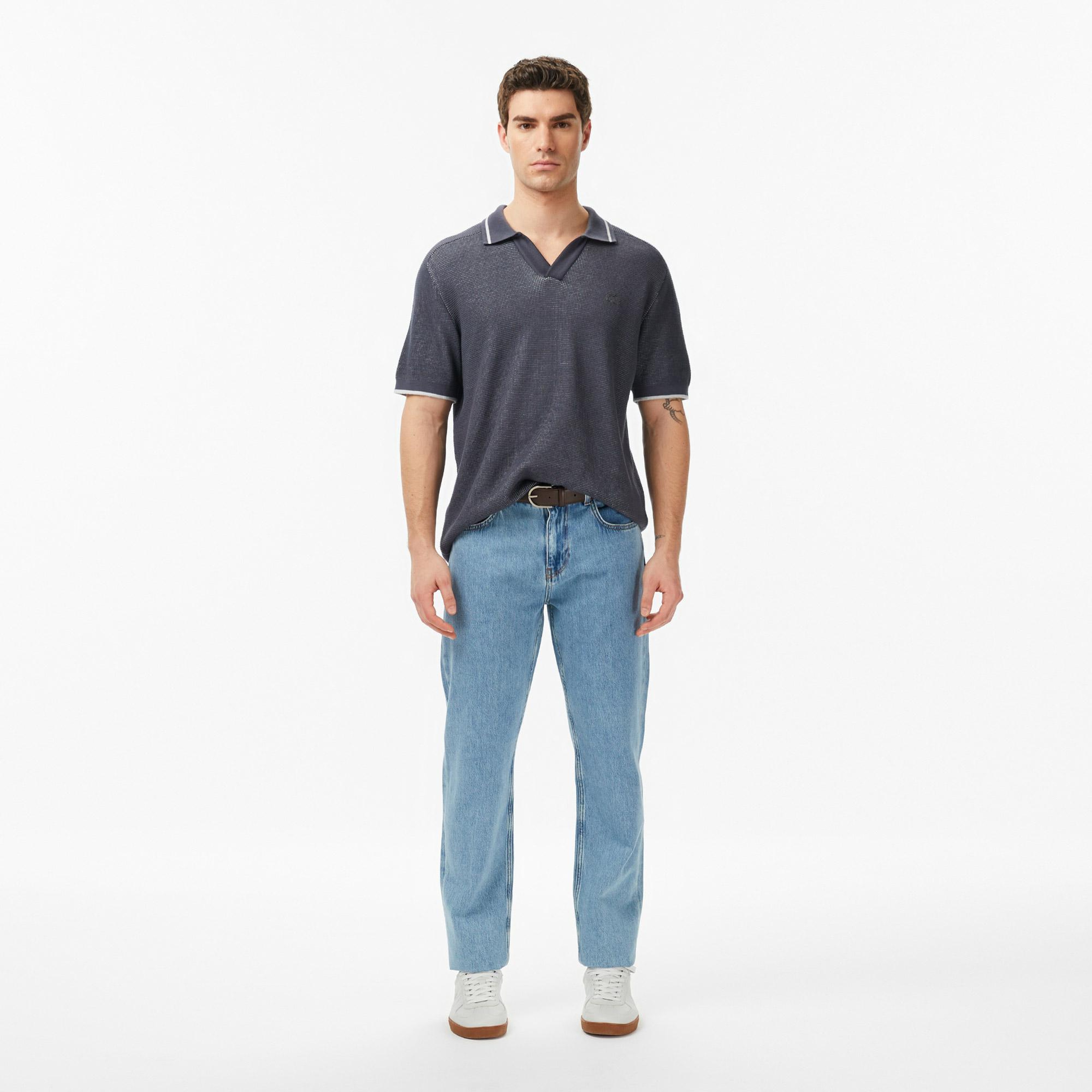 Lacoste Erkek Classic Fit Kısa Kollu Polo Yaka Koyu Gri Triko