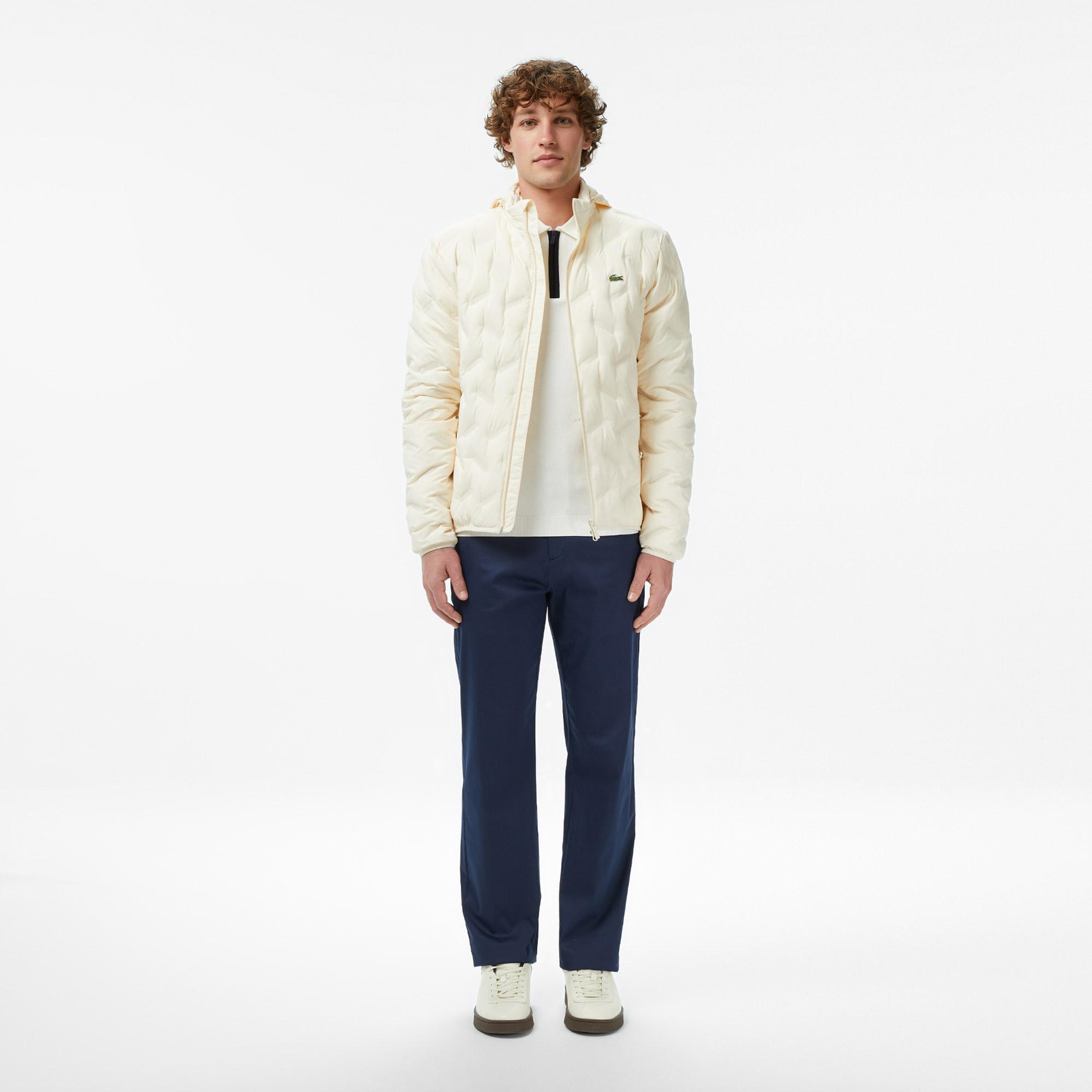 Lacoste Erkek Regular Fit Dik Yaka Kapitone Krem Mont