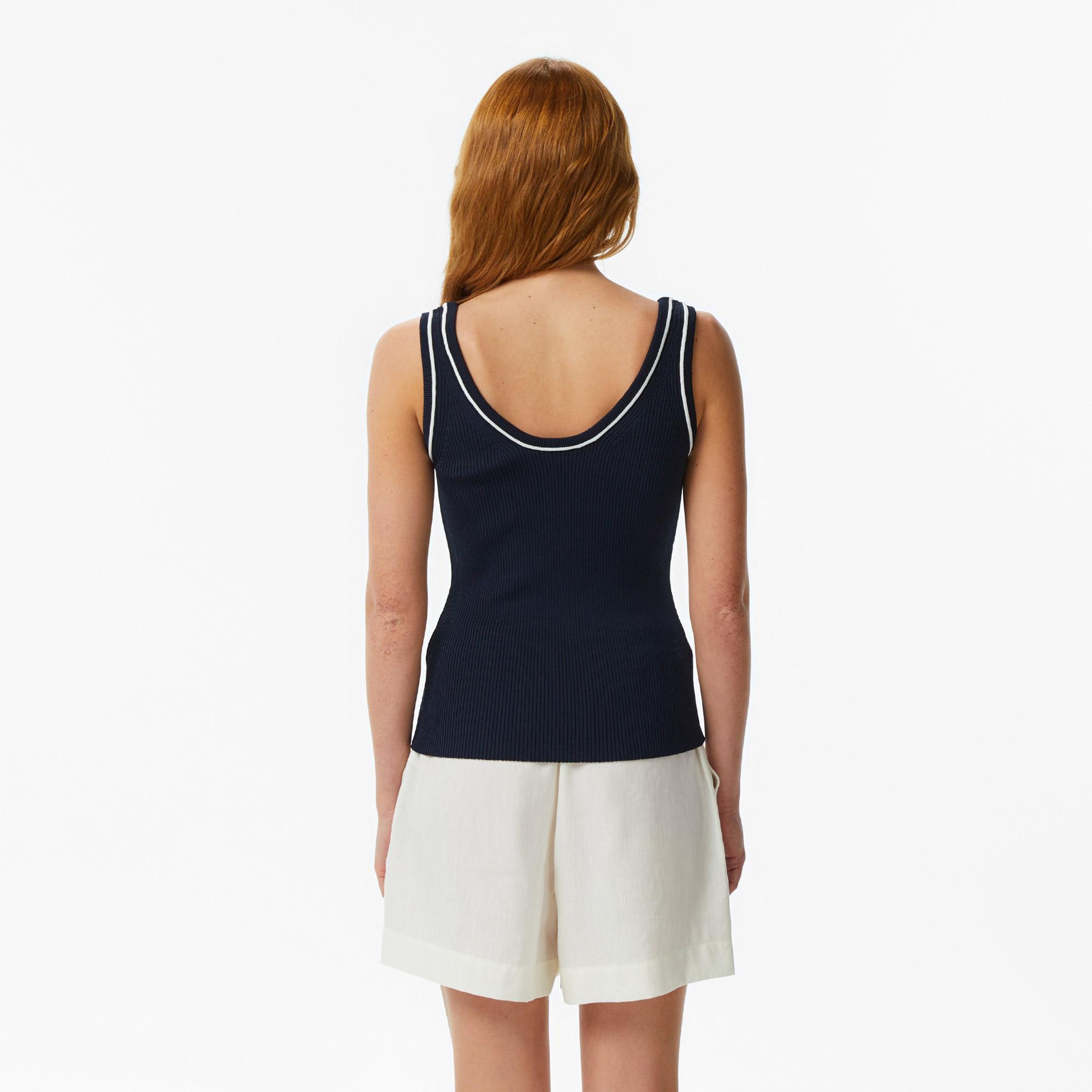 Lacoste Kadın Slim Fit Lacivert Bluz