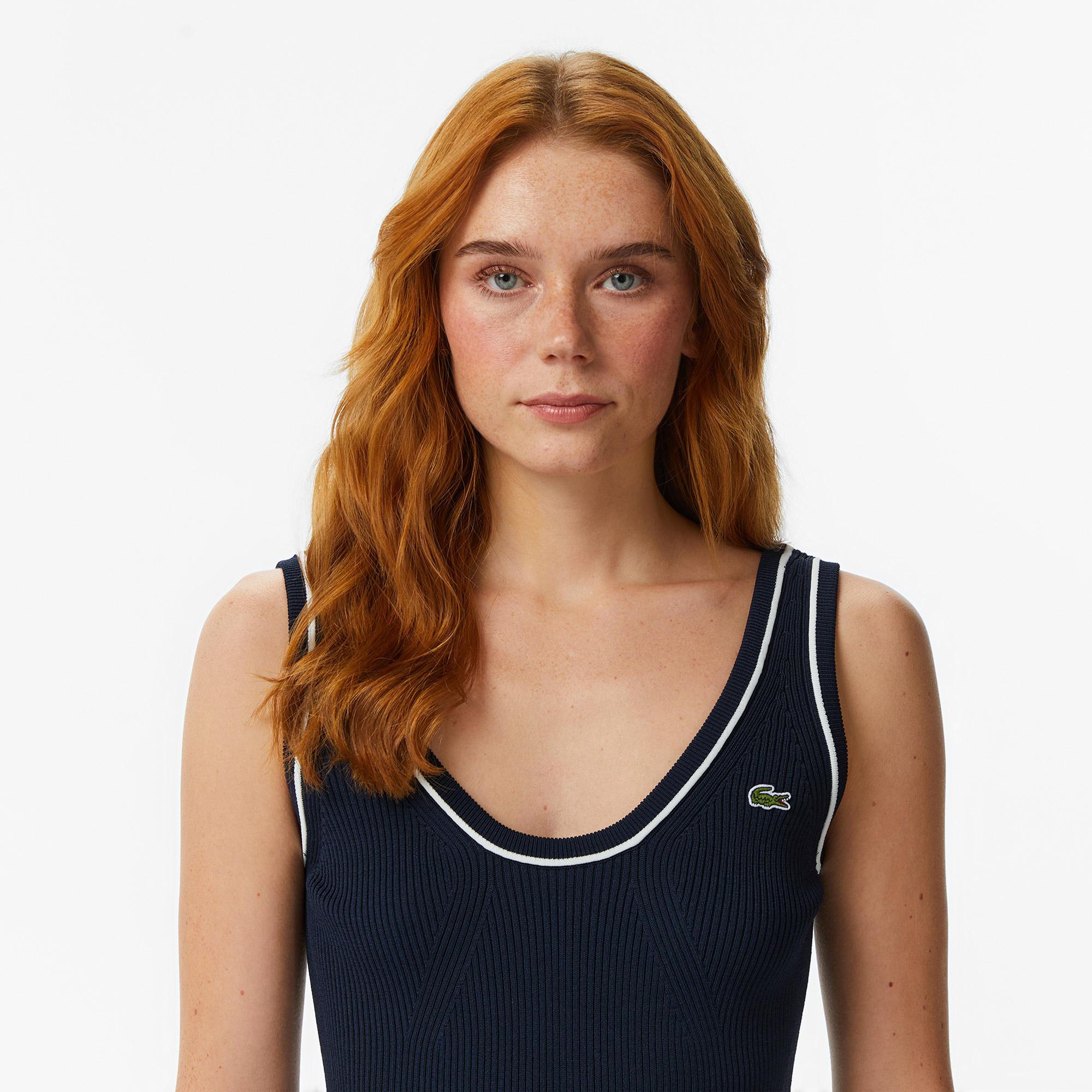 Lacoste Kadın Slim Fit Lacivert Bluz