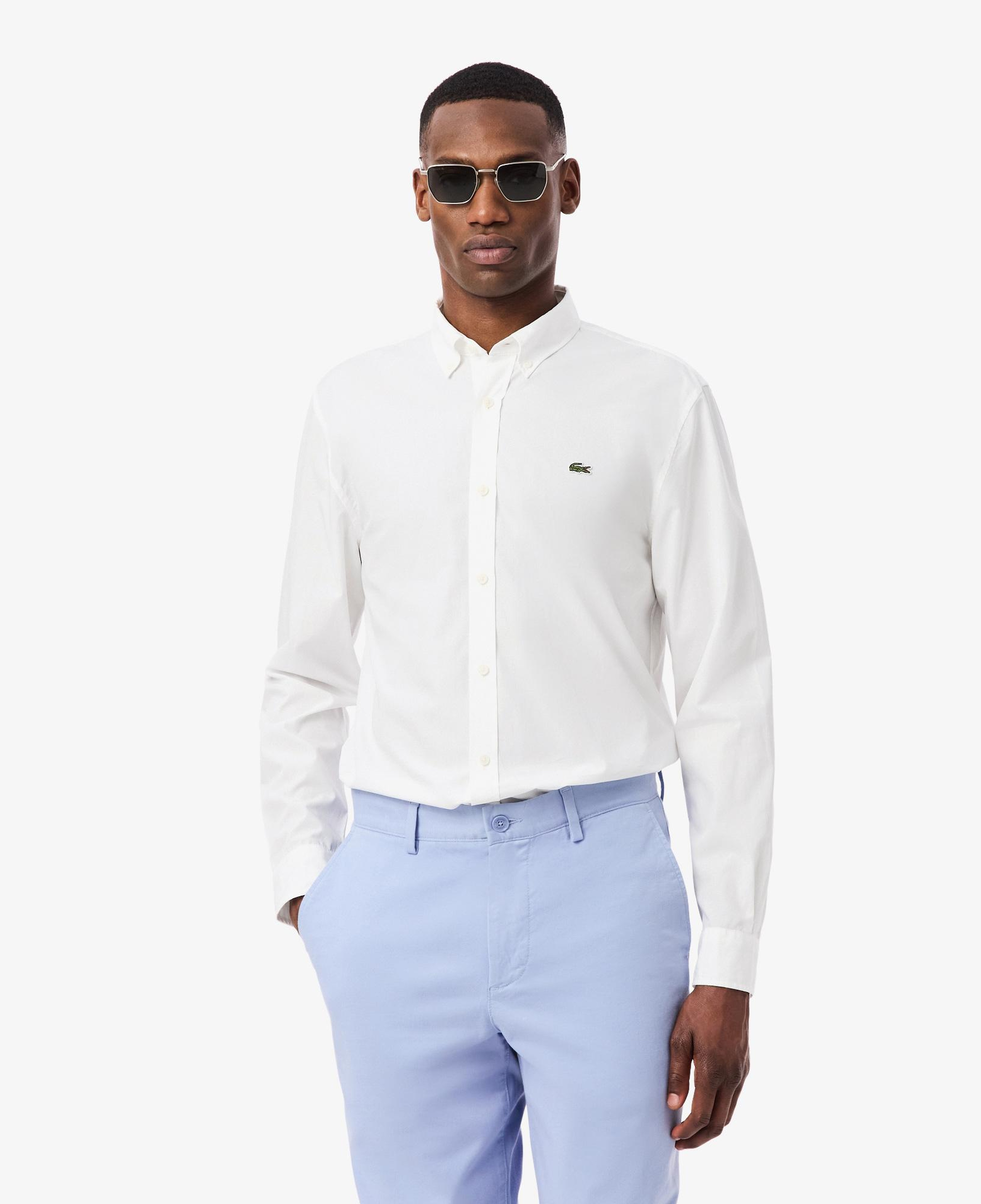 Lacoste Erkek Regular Fit Düğmeli Yaka Beyaz Gömlek