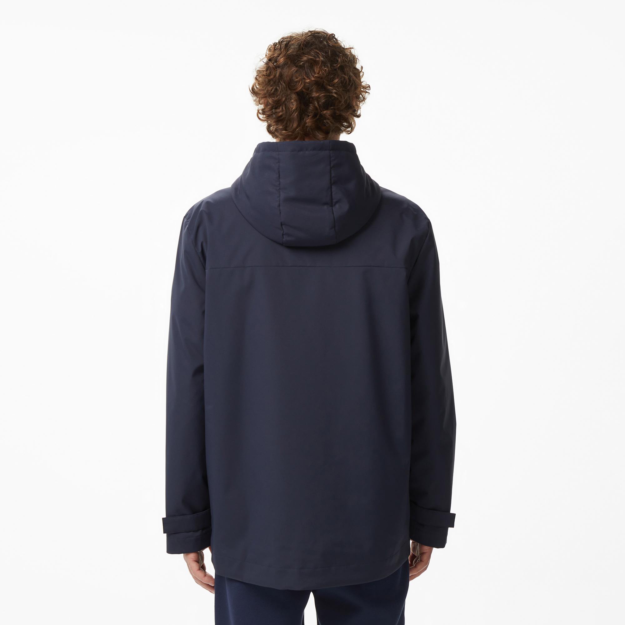 Lacoste Erkek Relaxed Fit Kapüşonlu Lacivert Mont