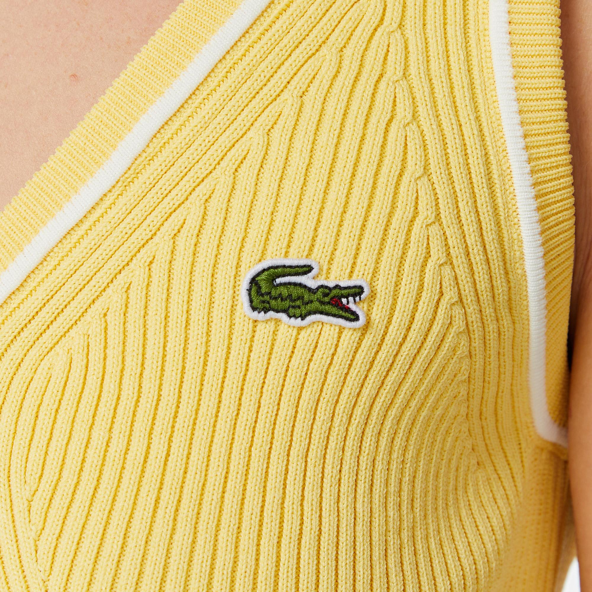 Lacoste Kadın Slim Fit Sarı Bluz