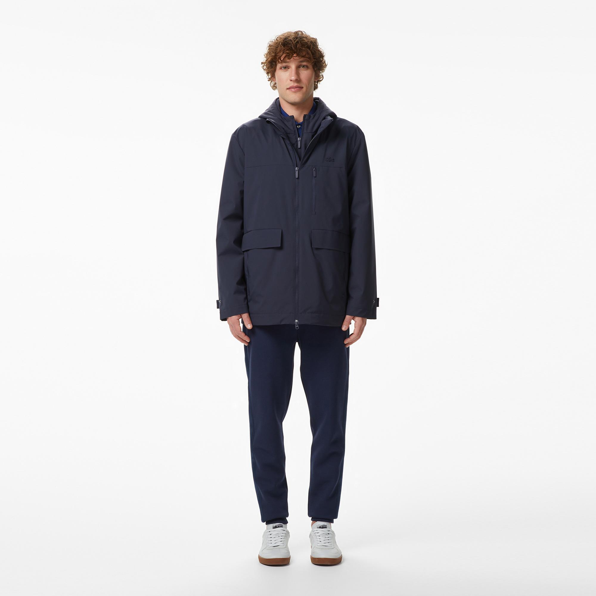 Lacoste Erkek Relaxed Fit Kapüşonlu Lacivert Mont