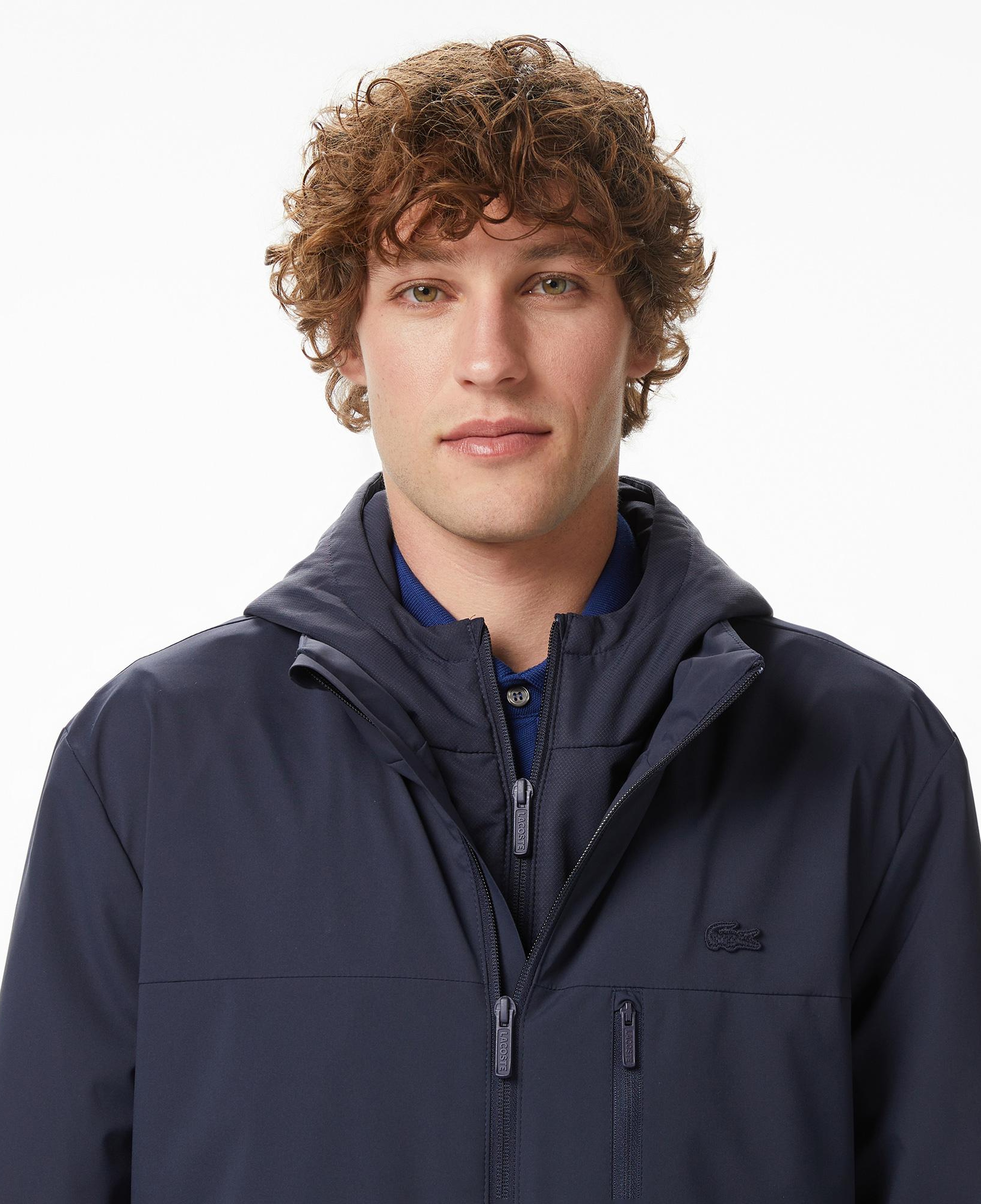 Lacoste Erkek Relaxed Fit Kapüşonlu Lacivert Mont