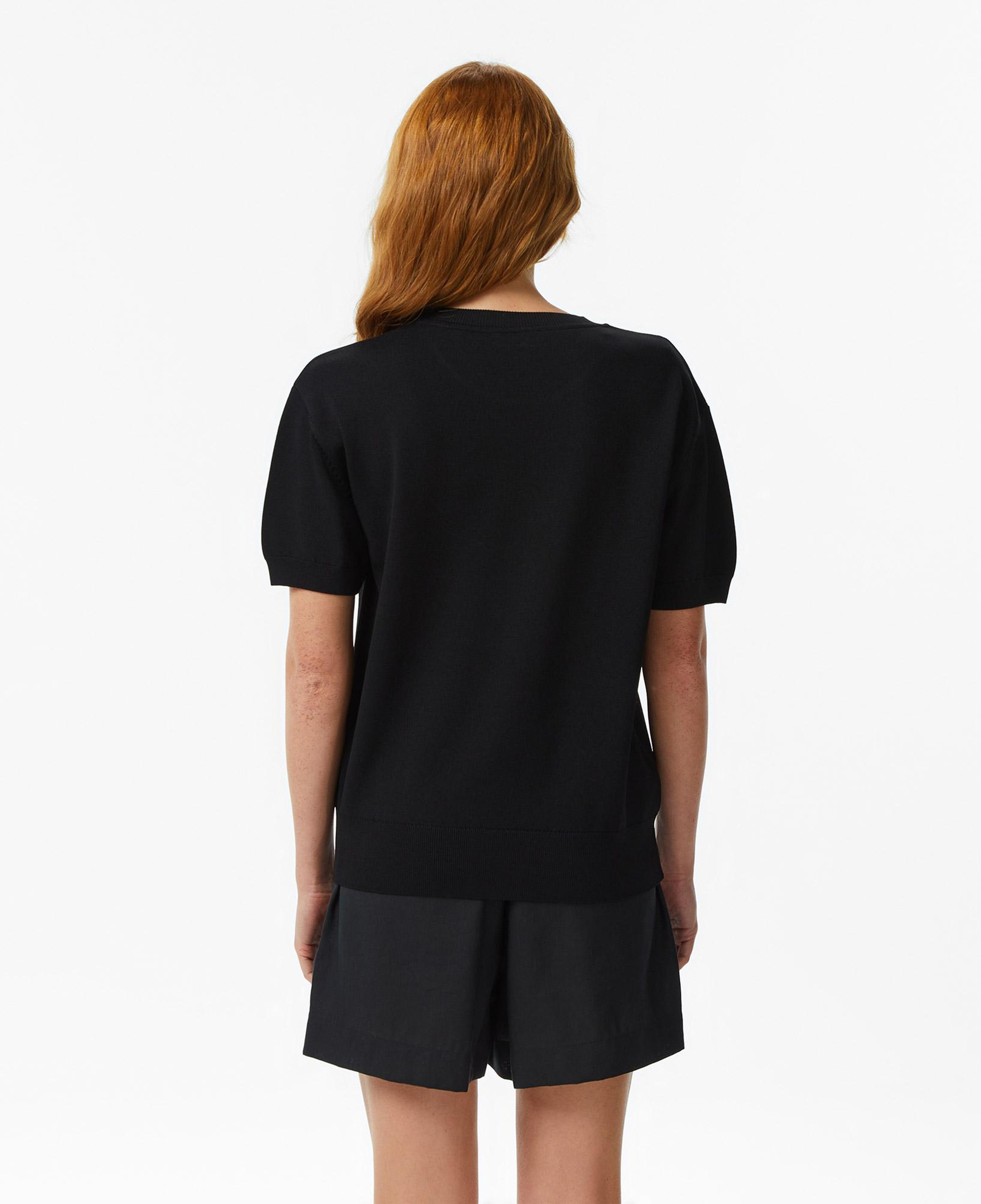 Lacoste Kadın Relaxed Fit Kısa Kollu Bisiklet Yaka Siyah Bluz